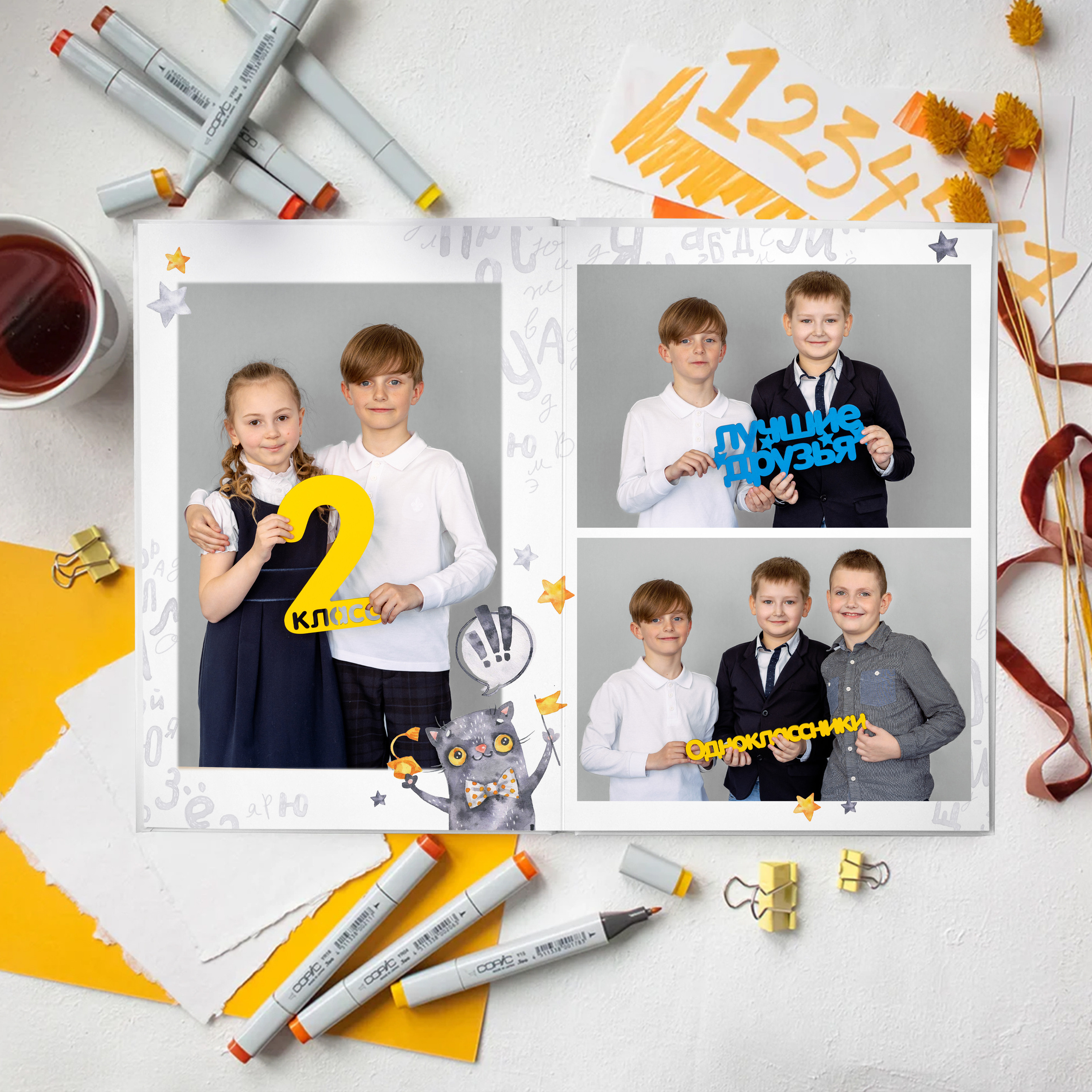 Дизайн «Котики». Выпускные альбомы для детского сада и школы