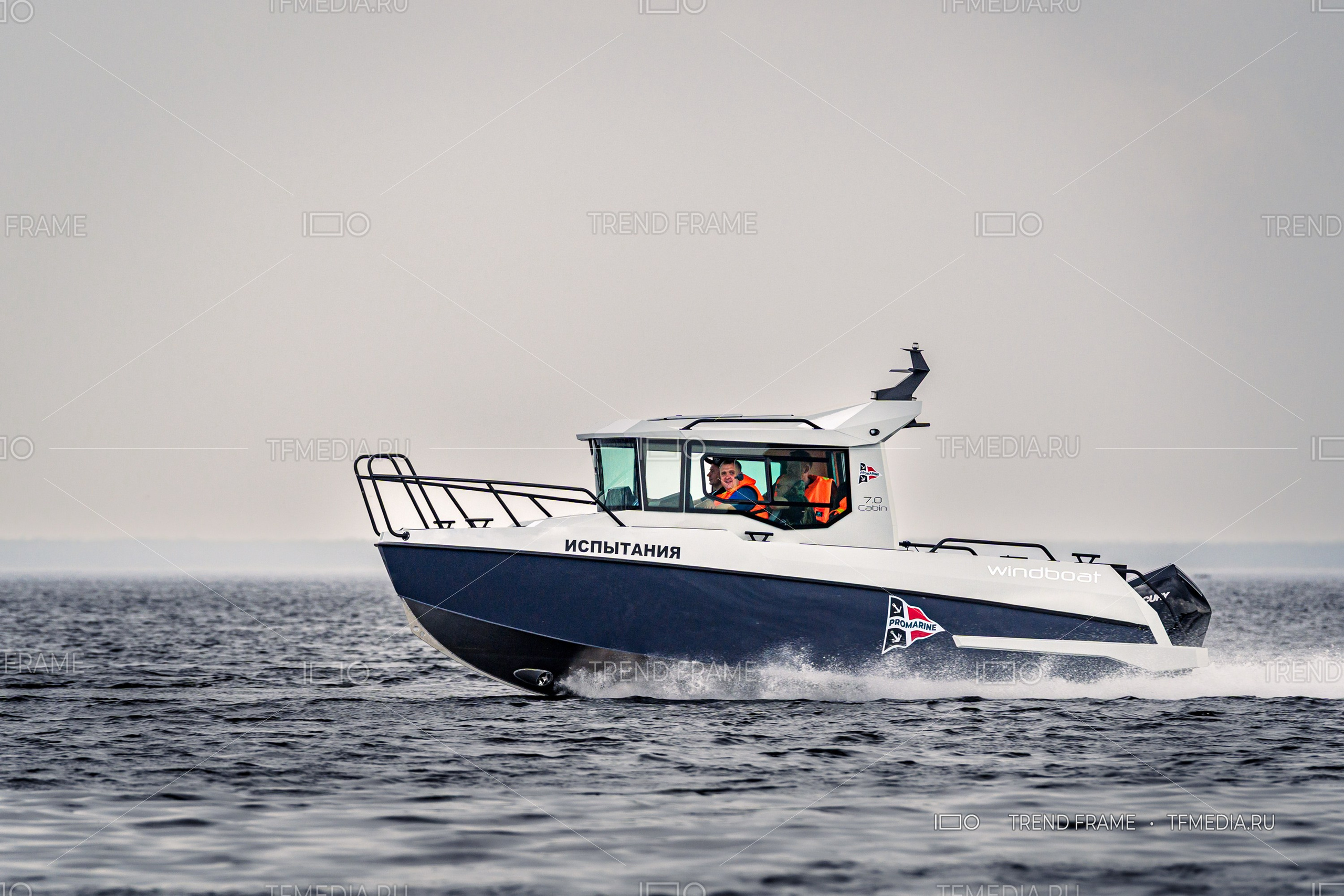 Алюминиевый катер Windboat 7.0 Cabin от ProMarine на испытаниях на воде