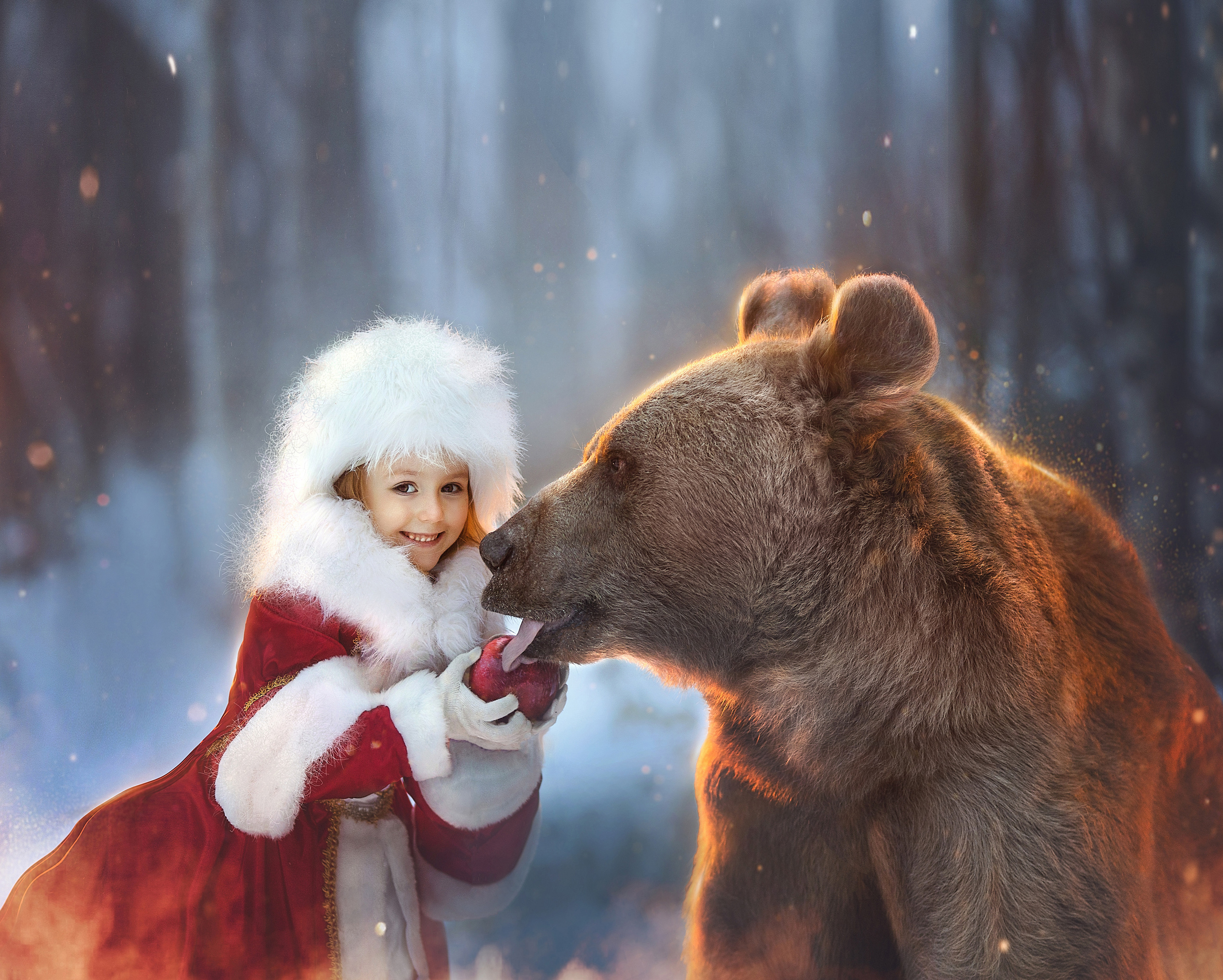 Фотосессия с оленем, сказочная Фотосессия, зимний фотопроект, детский фотограф, съемка с оленем, фотопроект, Фотосессия с животными, топовый фотограф