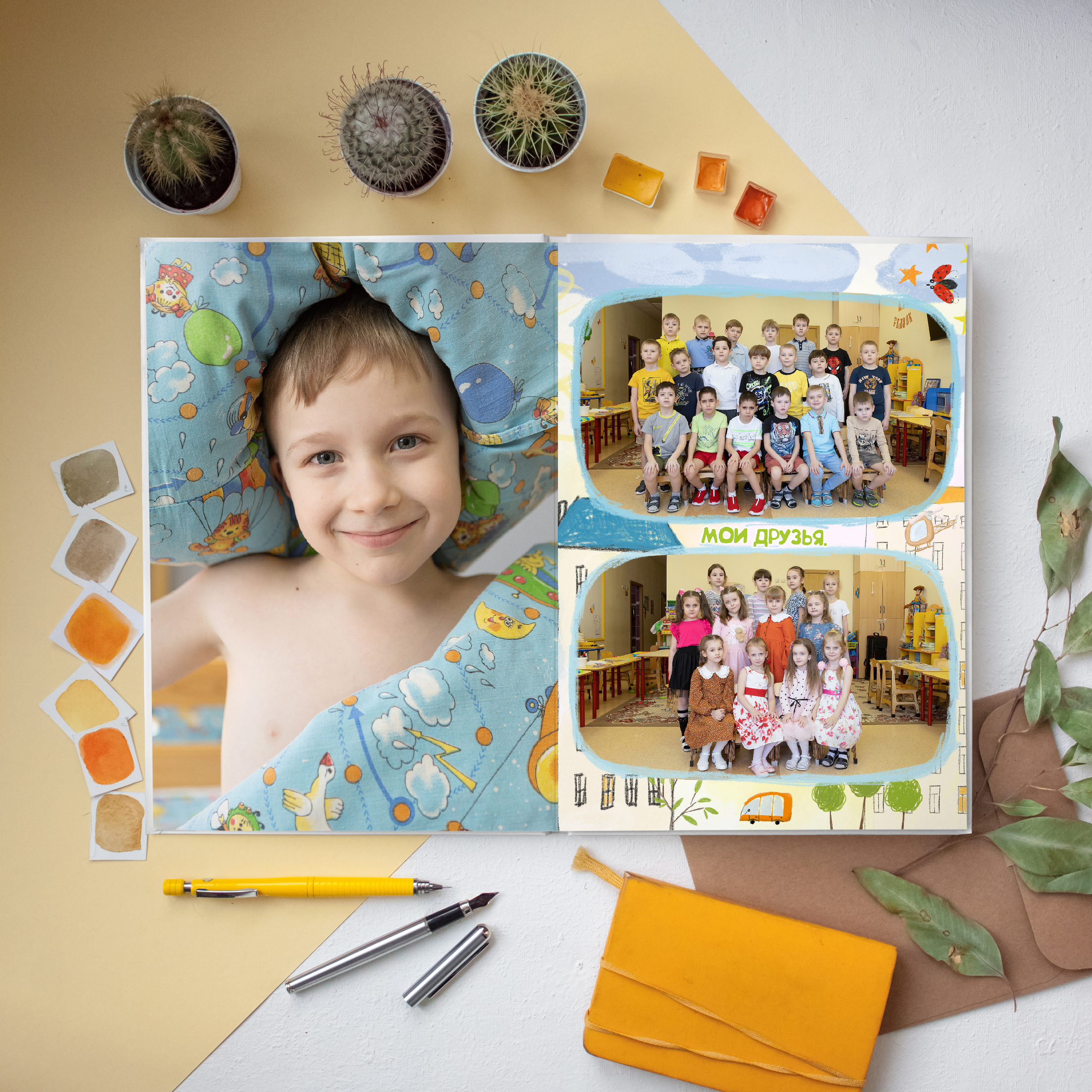 ДС АЛЬБОМ 6 разворотов. Выпускные альбомы для школ и детских садов