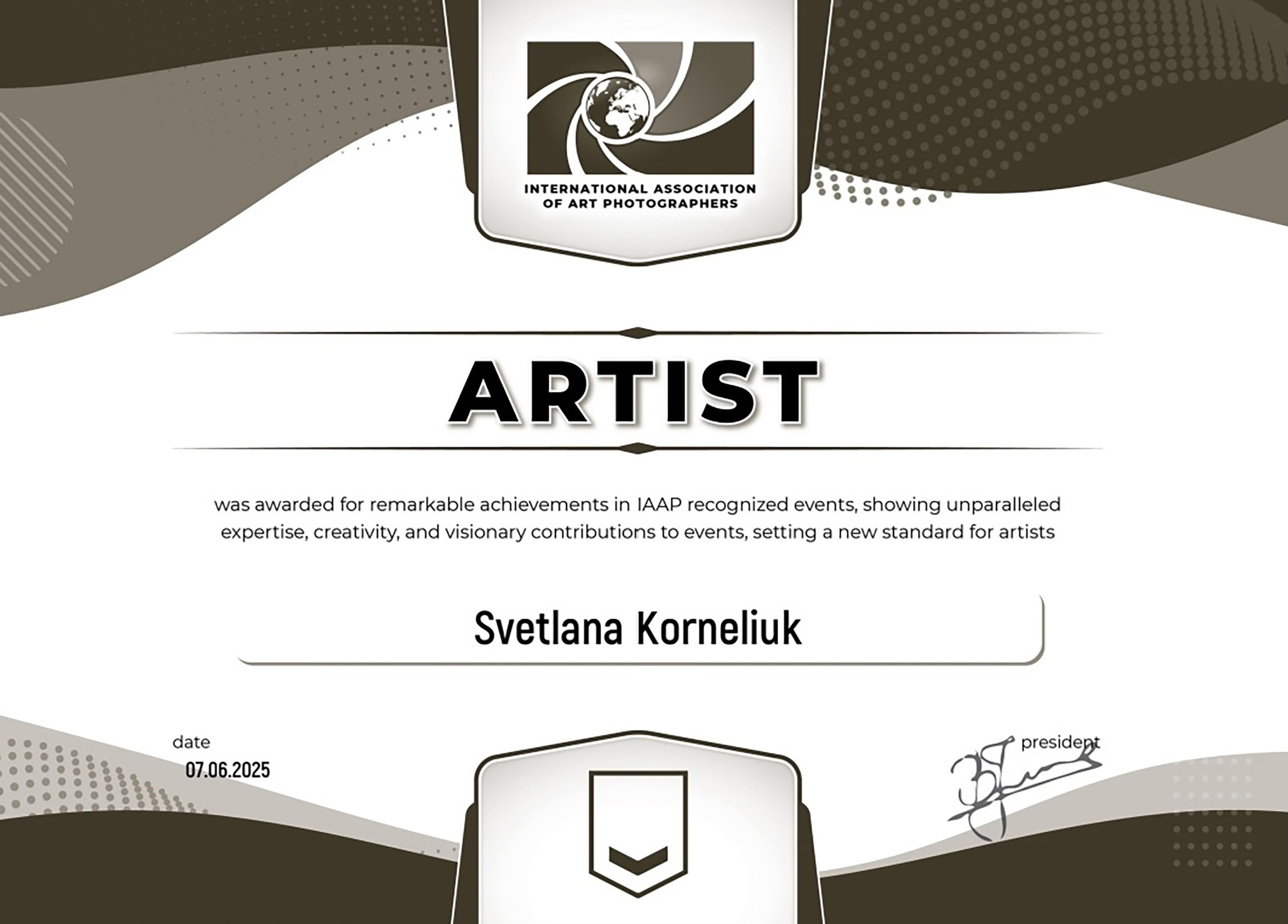 Got a New Honor- Artist IAAP