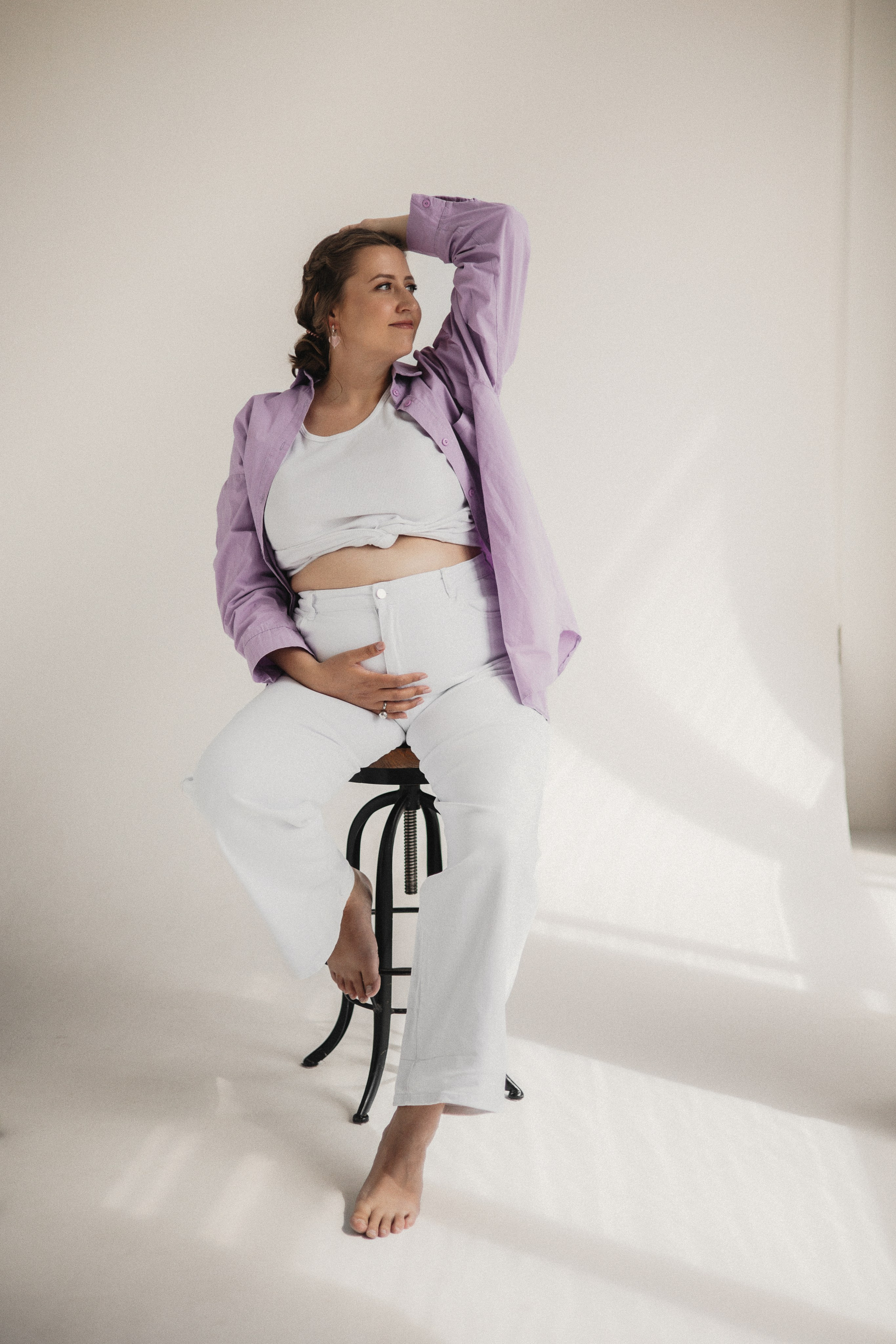 Беременная фотосессия в студии. Портретный и семейный фотограф в Москве Мария Рослякова