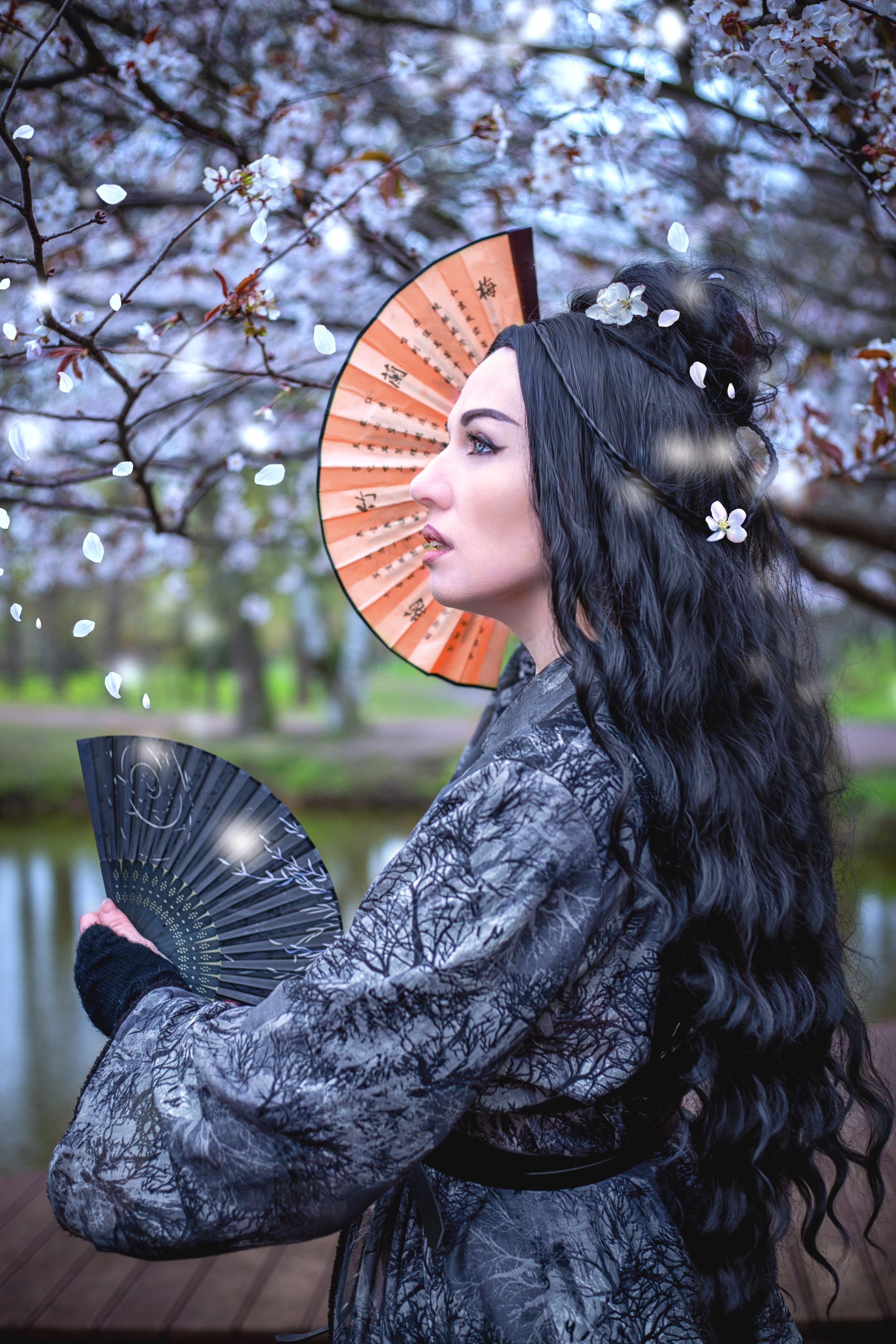 Фотосет в сакуре. Самураи, мечи и красавицы японки. Художественный и репортажный фотограф в Санкт-Петербурге Виктория Никитина