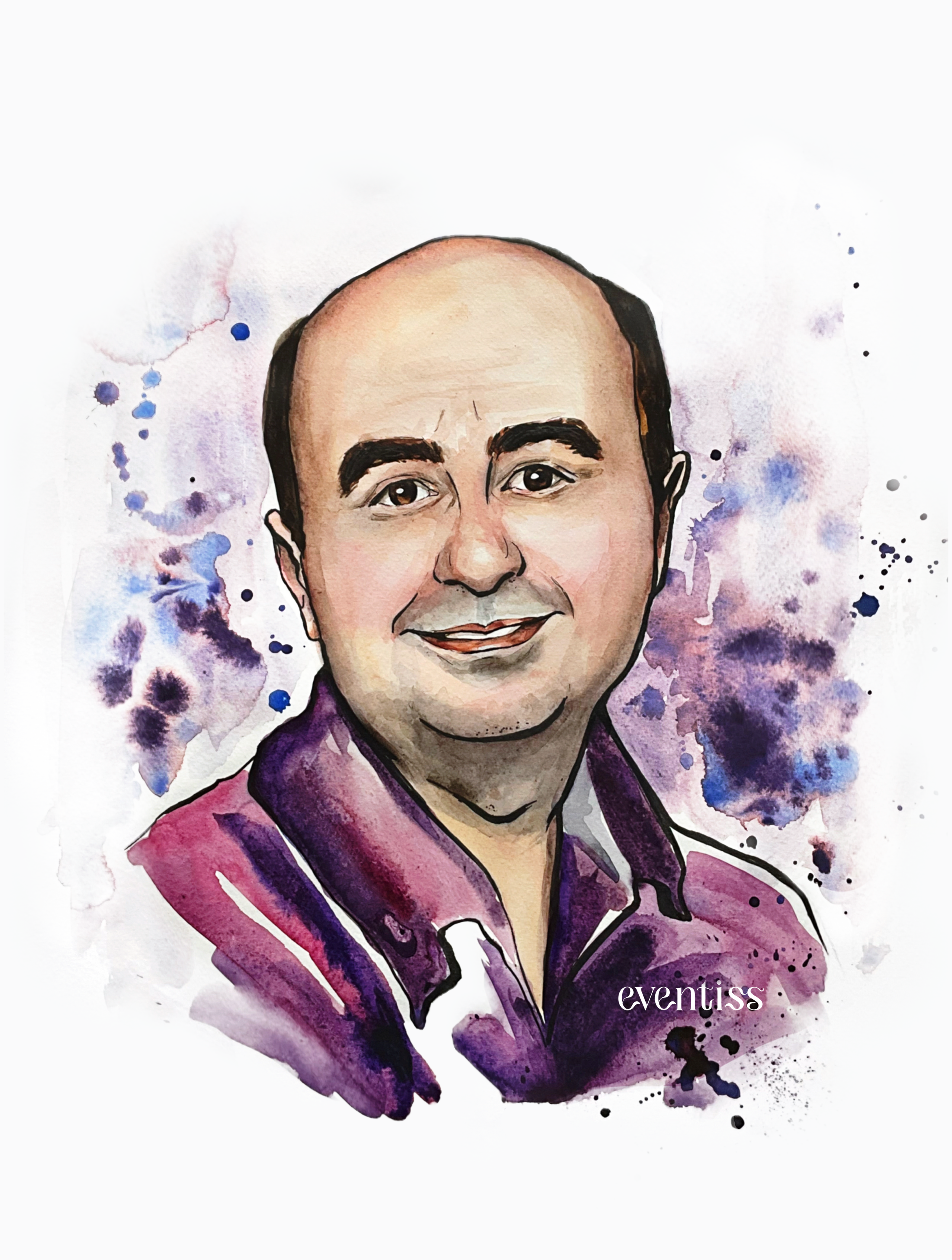 Иллюстрации на заказ в подарок на свадьбу молодоженам, welcome-стенд. Eventiss art agency| Художники и арт-услуги на мероприятие Москва и МО