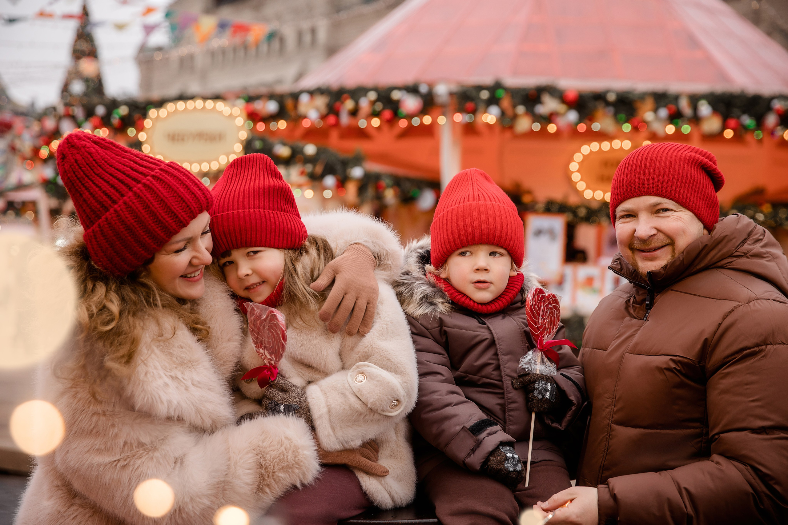 Новогодние фотосессии — уличные локации. Семейный и детский фотограф в Москве Вера Ускова
