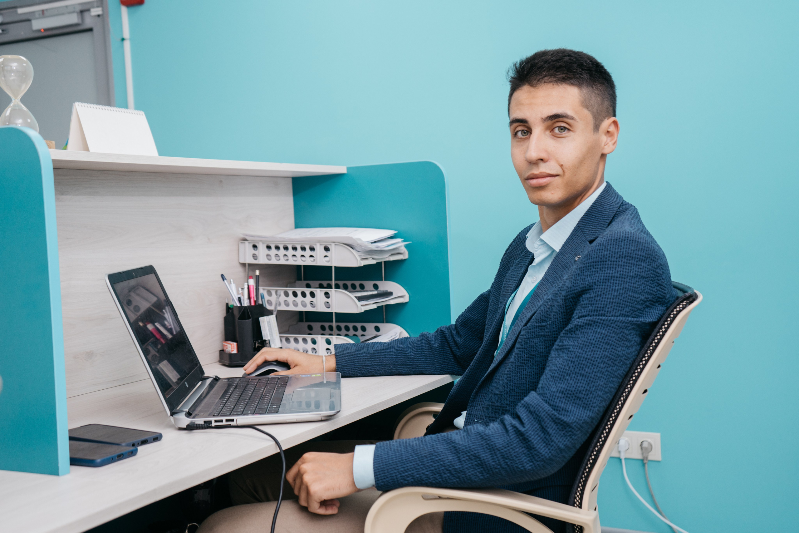 Team photo session in modern office in Dubai