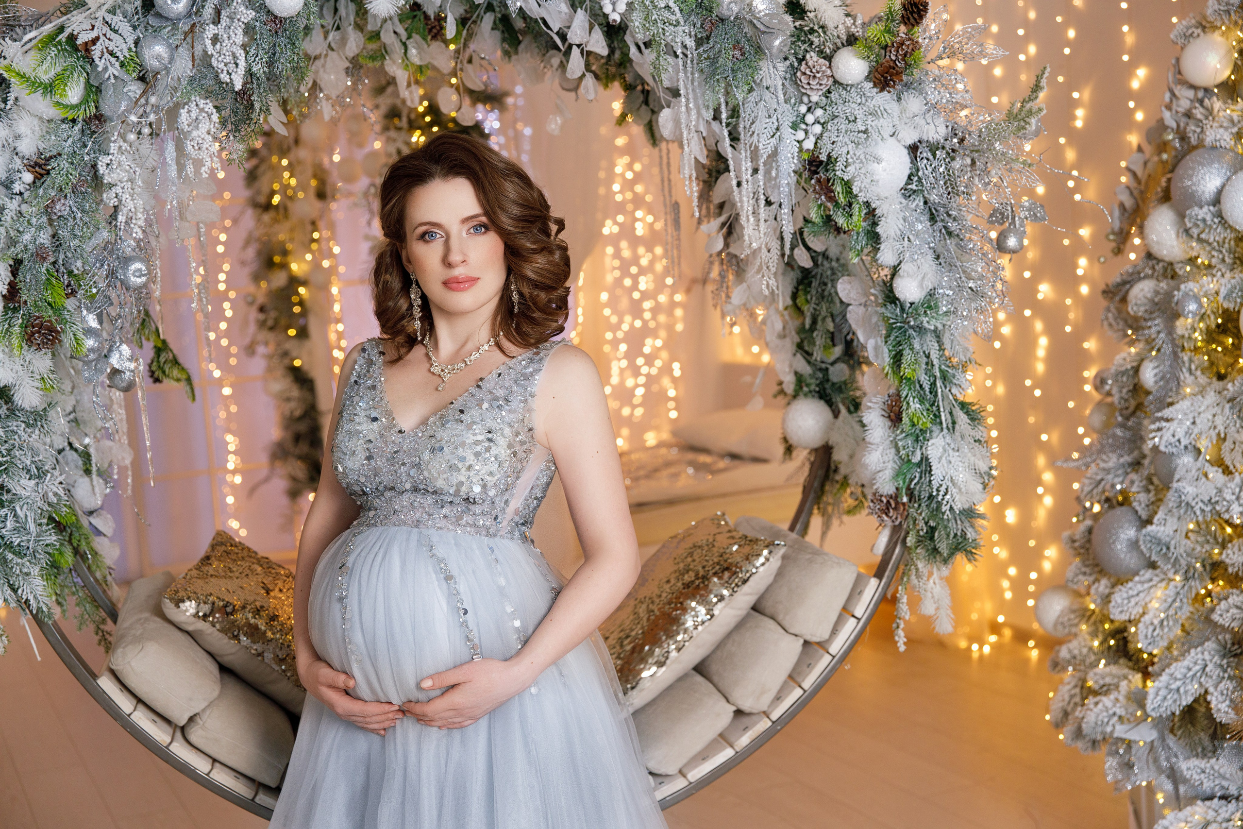 Новогодние фотосессии беременности фотограф Ольга Поторочина