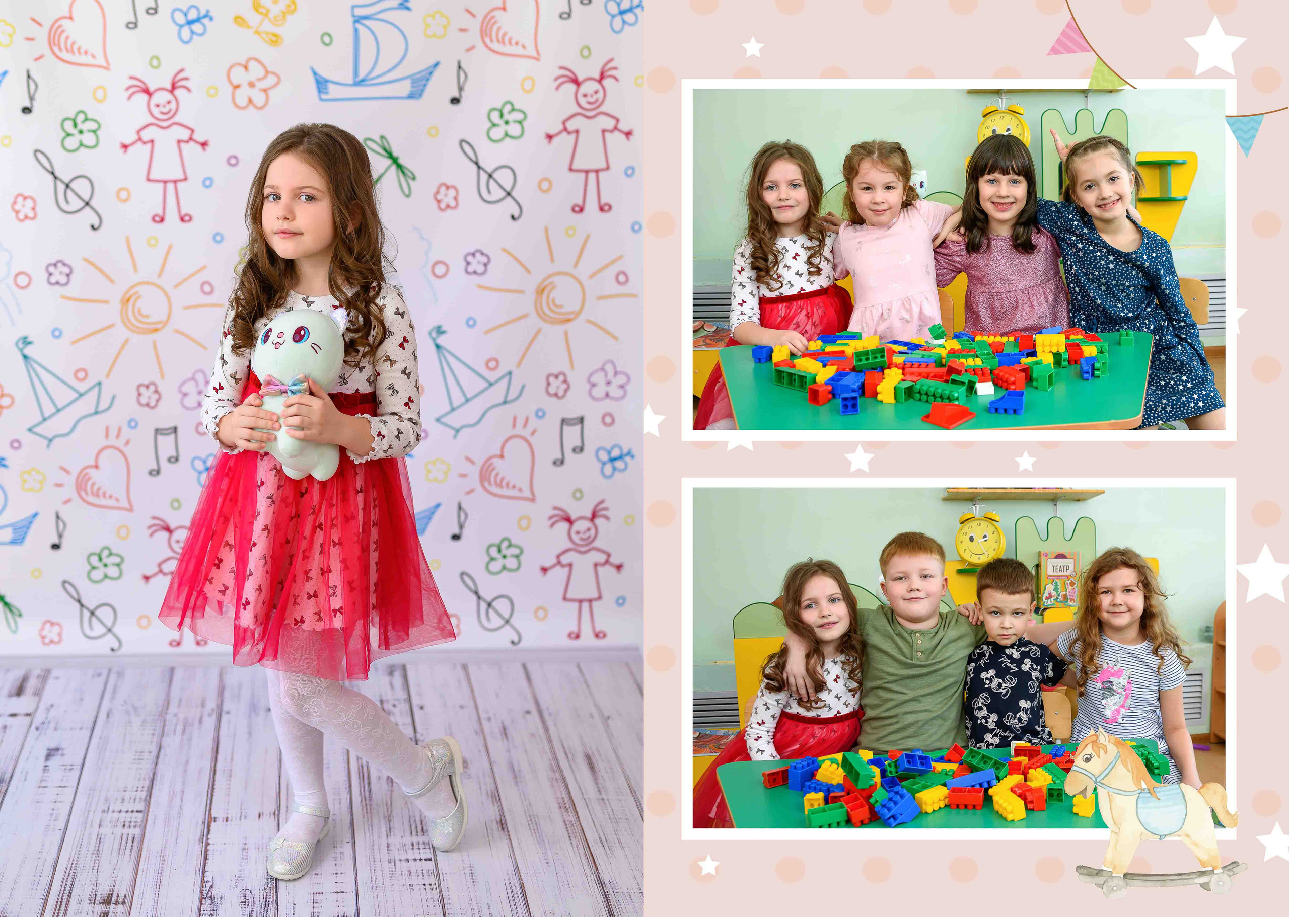 Альбом в детский сад за 3600 руб. на 5 разворотов. Выпускной школьный альбом в Москве / Школьный фотограф Юлия Михайленко