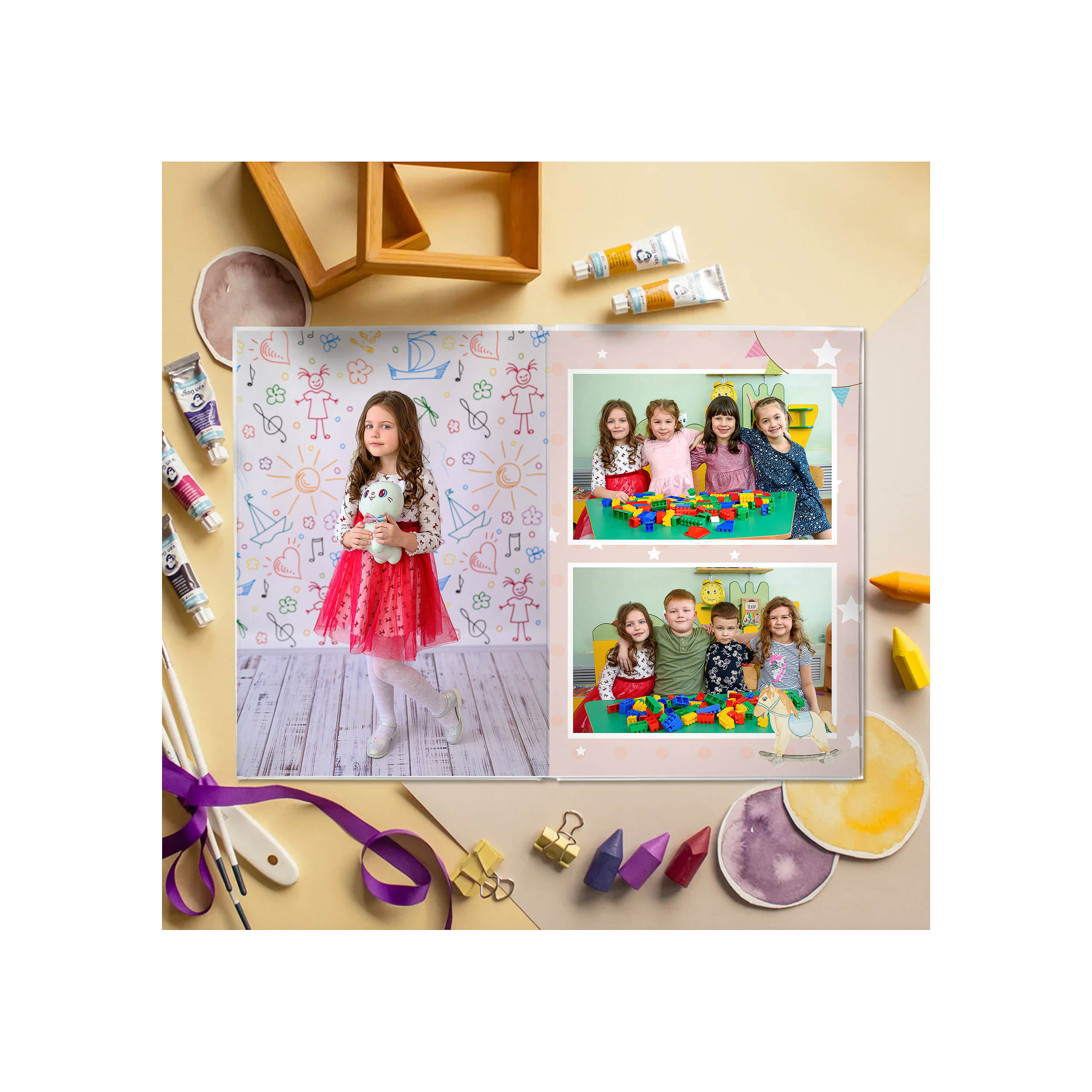 Альбом в детский сад за 3600 руб. на 5 разворотов. Выпускной школьный альбом в Москве / Школьный фотограф Юлия Михайленко