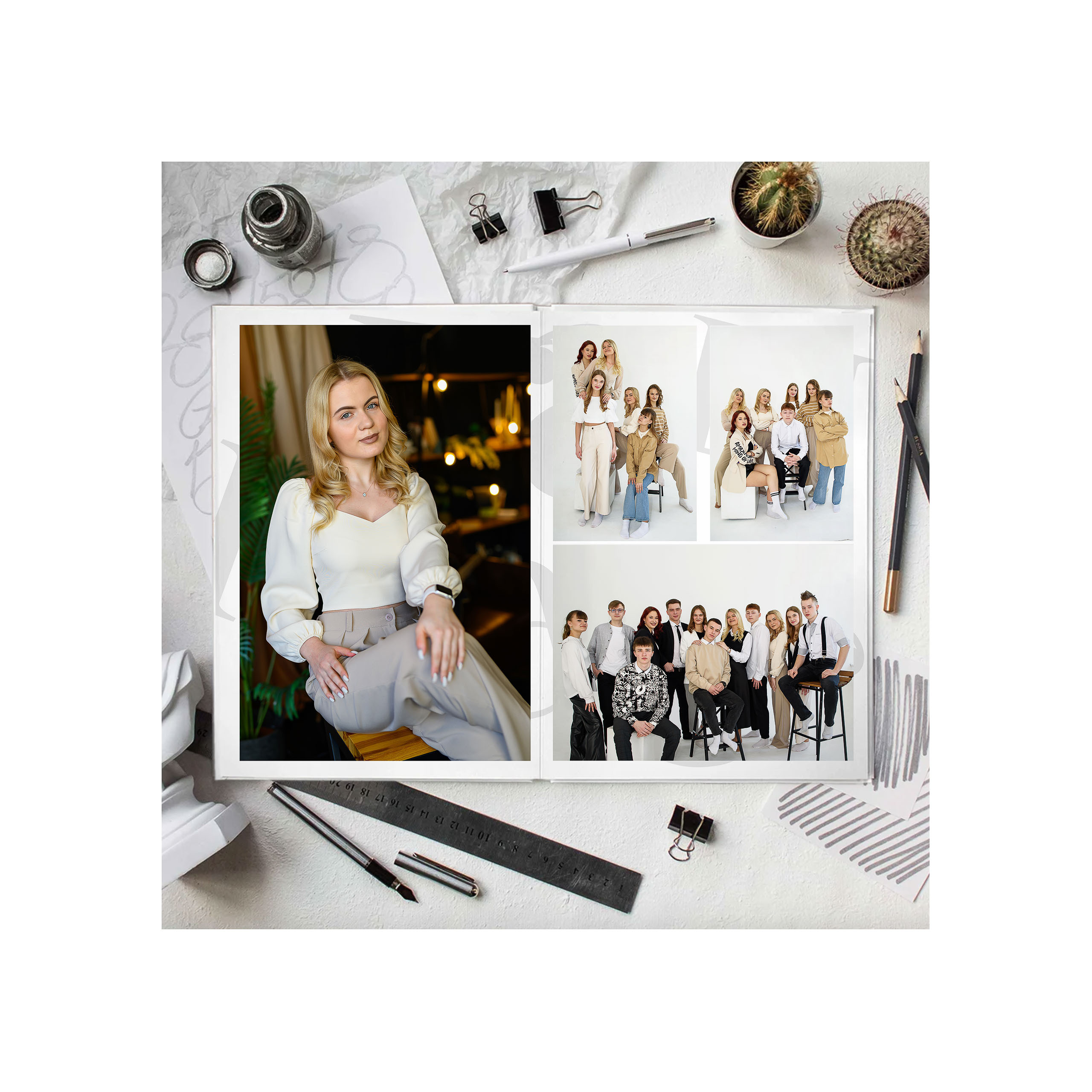 Школьный альбом 9-11 класс за 3600 руб. на 5 разворотов. Выпускной школьный альбом в Москве / Школьный фотограф Юлия Михайленко