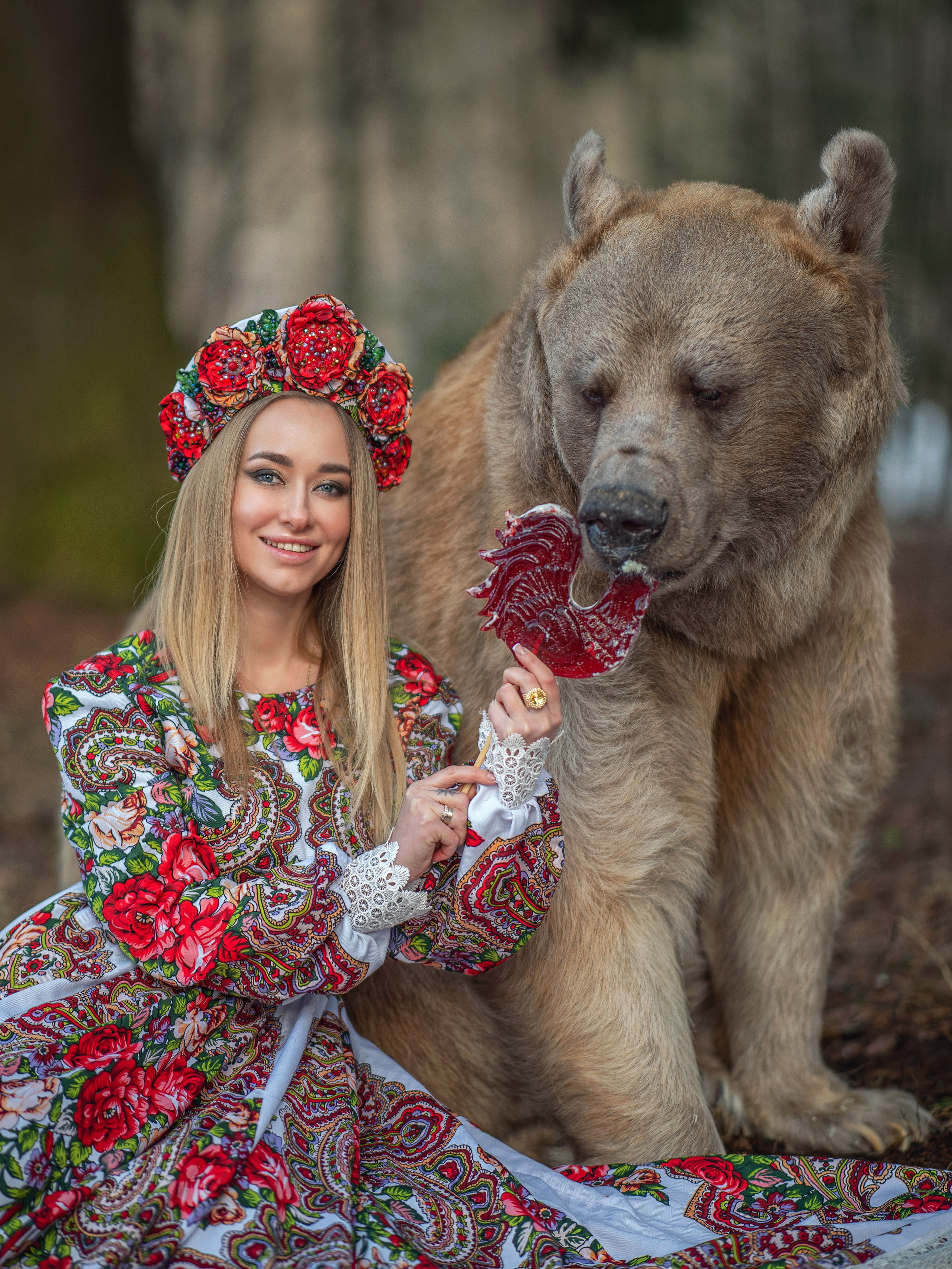 Фотосессия с медведем. Сказочный фотограф Юлиана Бевз