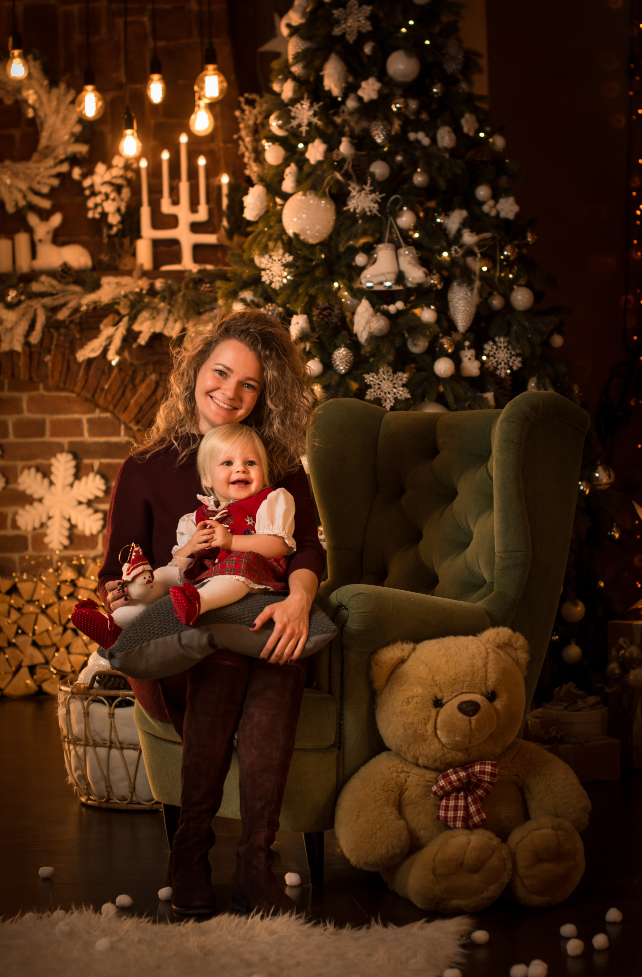 🎄 Новогодняя семейная фотосессия в студии. Фотосессия беременности — Крылова Натали — Москва