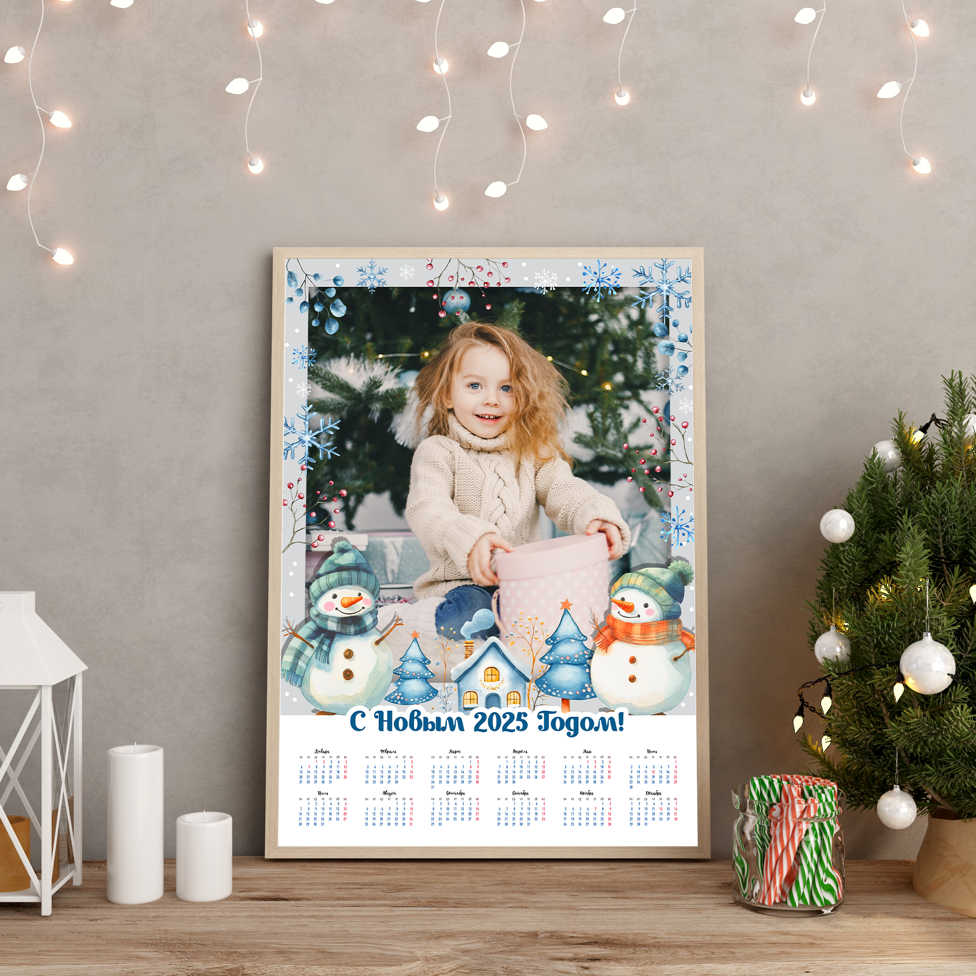 РАМКИ новый год, календарь, снеговики