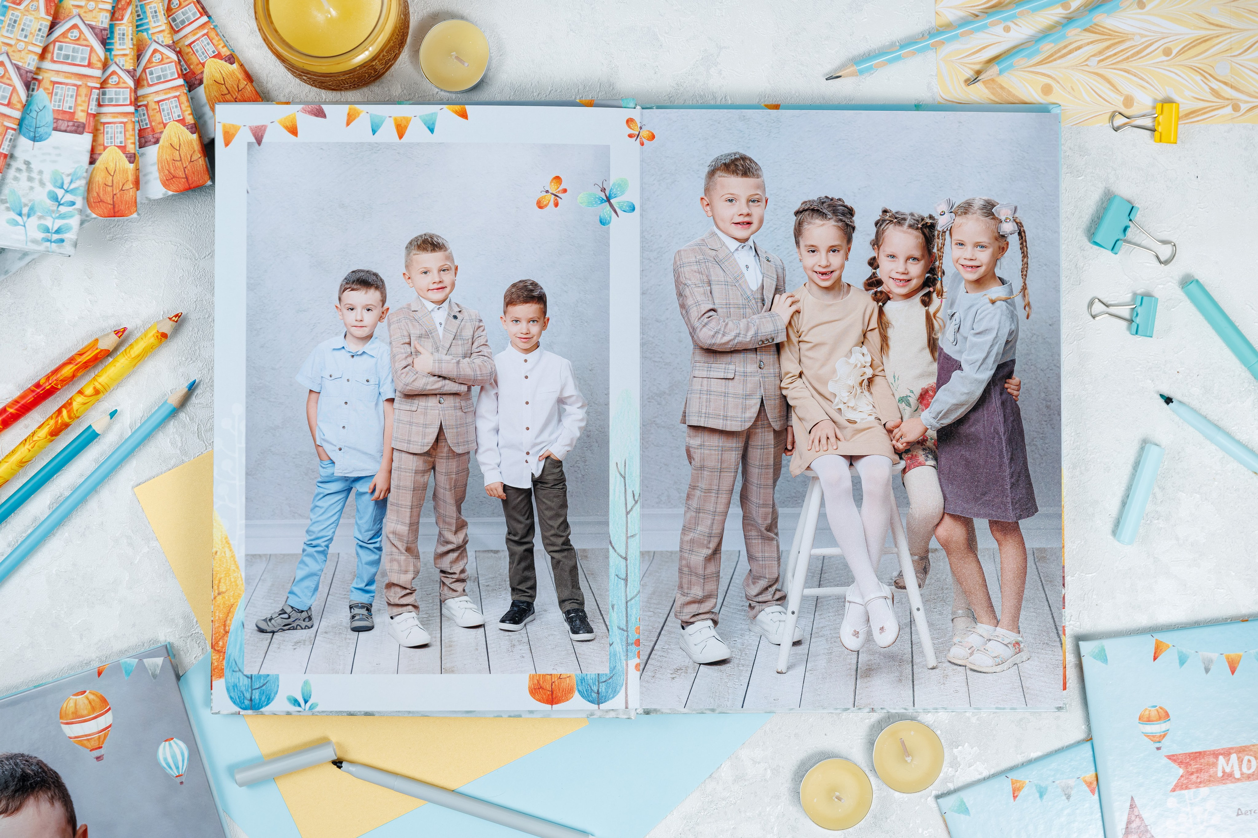 Выпускные альбомы в детский сад. Семейный и детский фотограф Комина Елена, Власиха, Одинцово