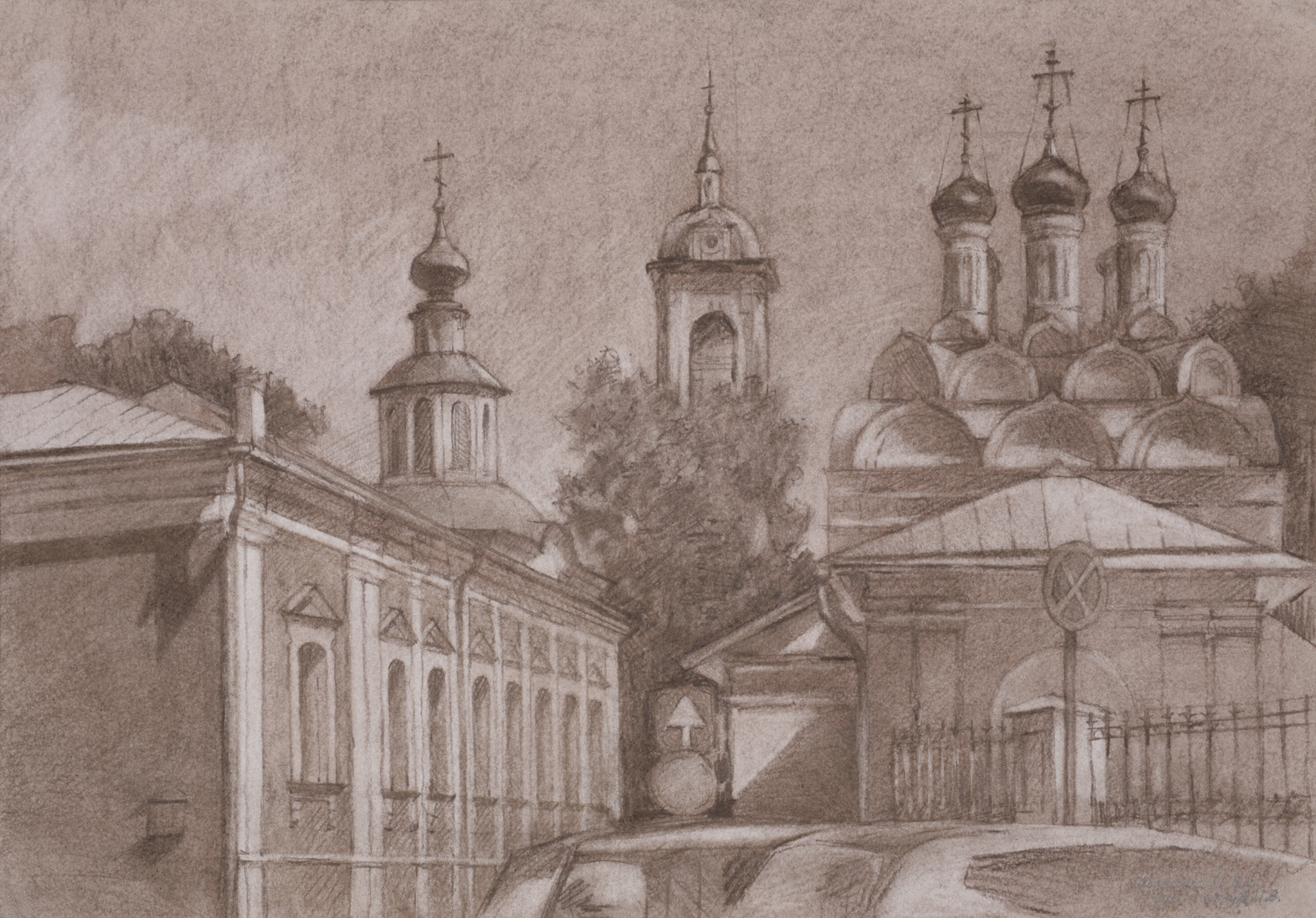 Колесникова Елизавета. Бумага, сепия.