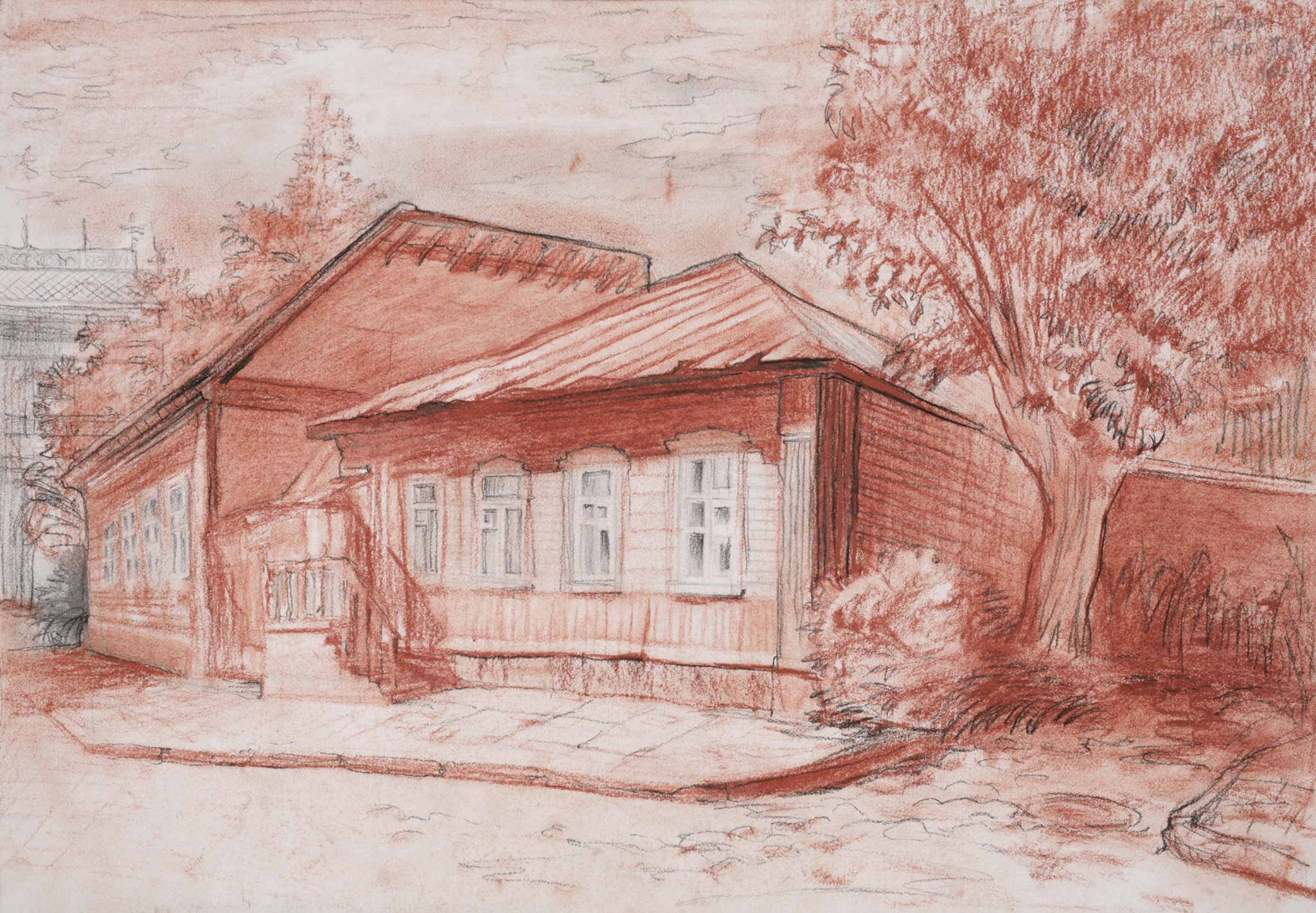 Белых Глеб. Бумага, сангина, уголь.