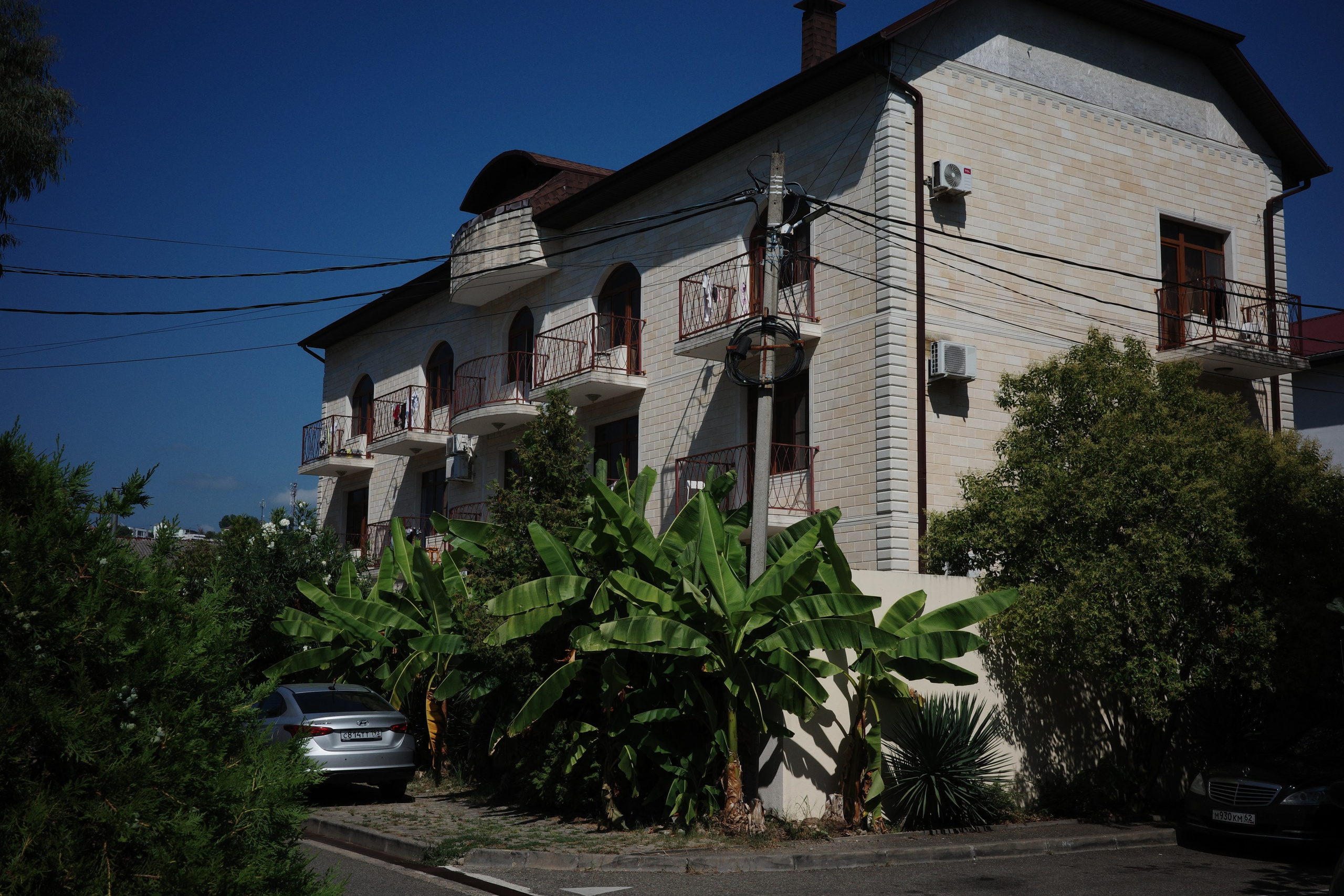 Машина охлаждается под пальмами