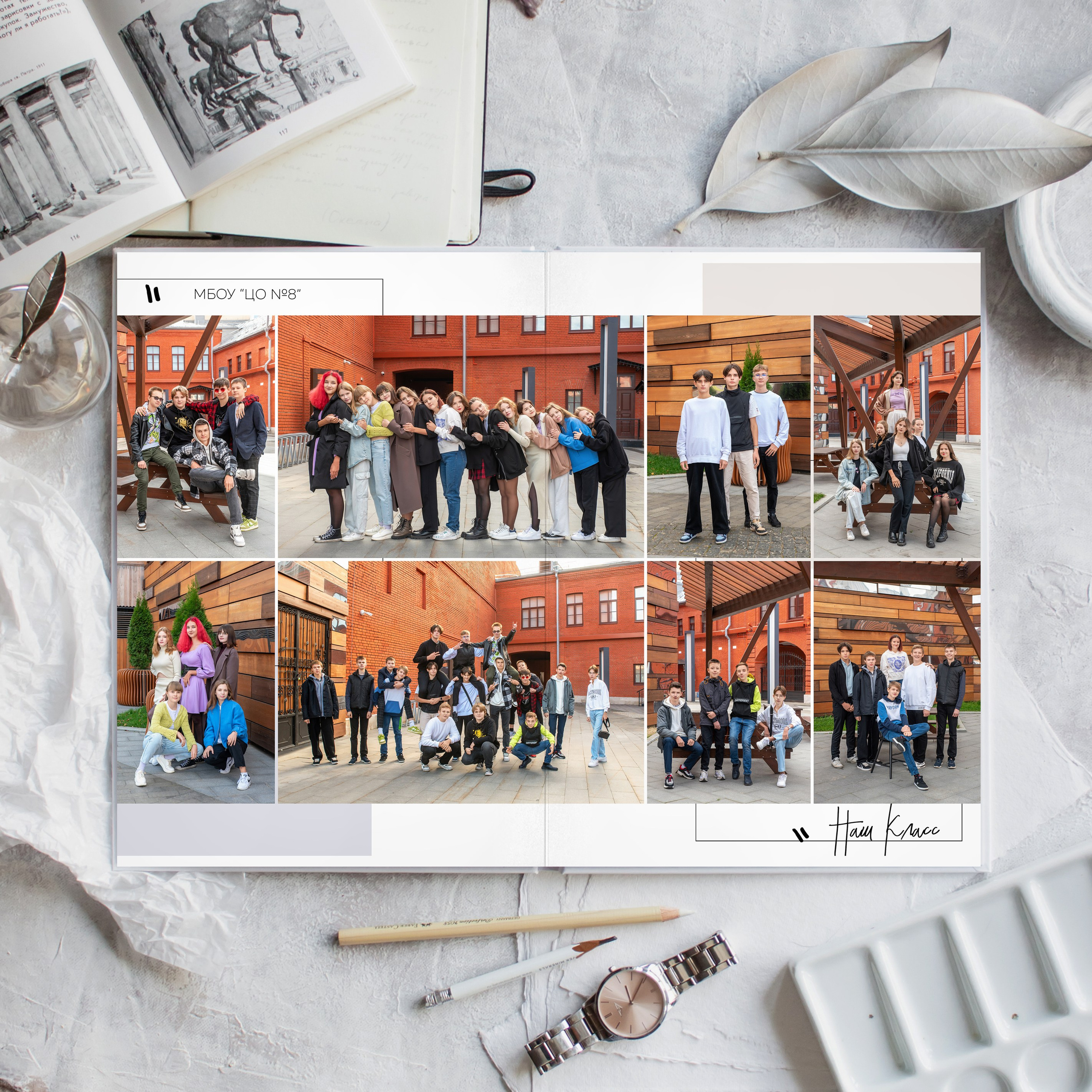 Стандарт альбом на 6 разворотов, единой верстки. Выпускные альбомы для детского сада и школы в Туле