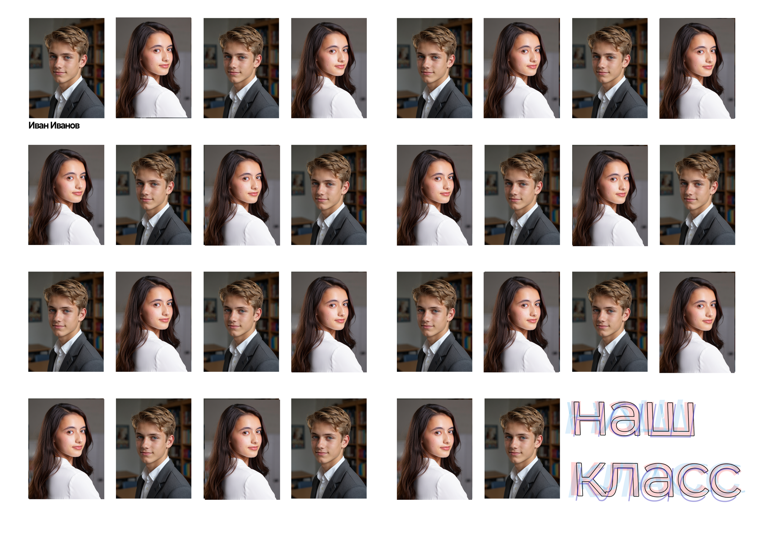 Школьный альбом ЦИФРЫ 5 разворотов. Фотограф в Анапе Олег Зекерьяев