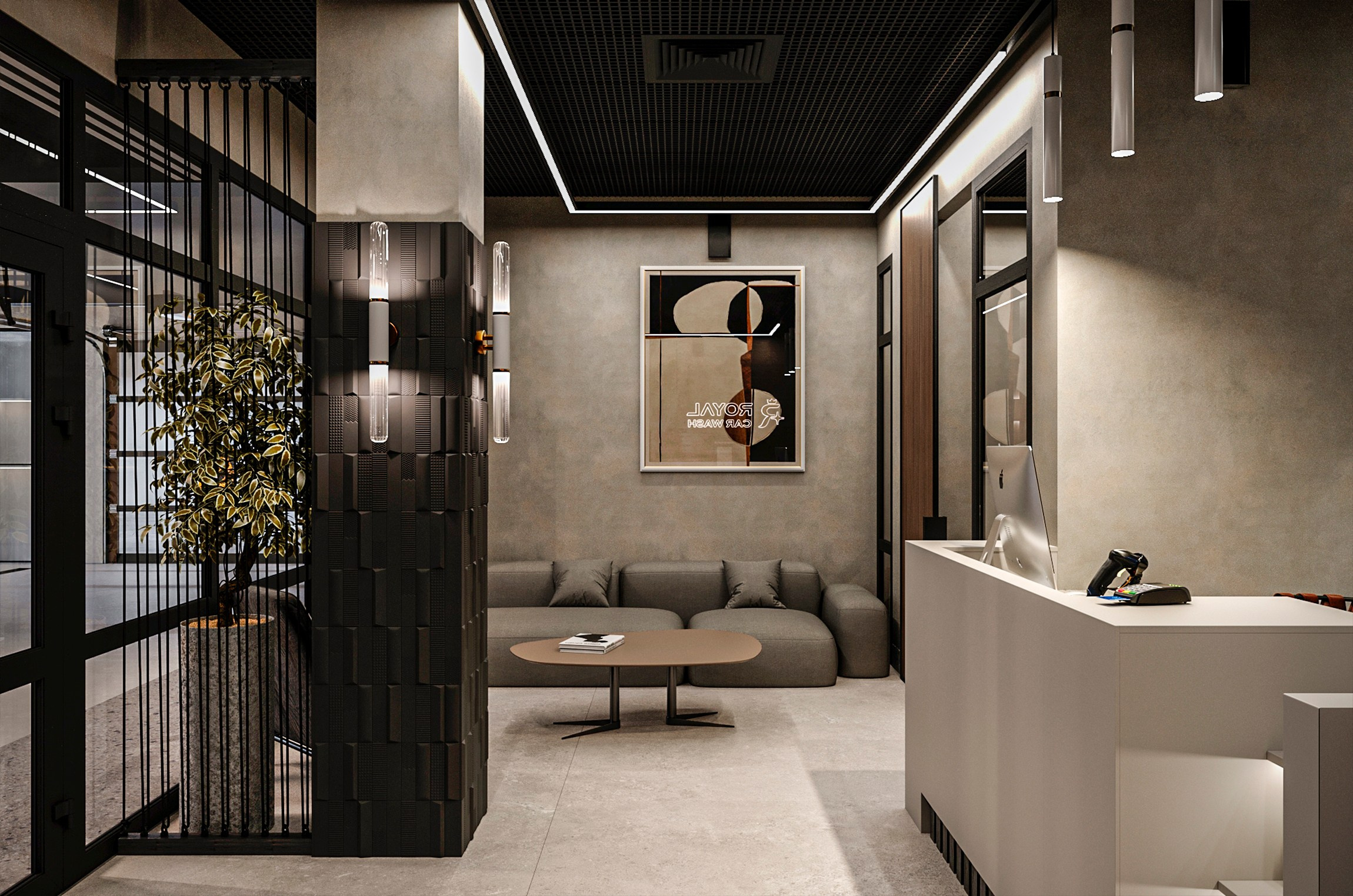 Дизайн клиентской зоны при автомоечно-детейлинговом комплексе в г. Астана