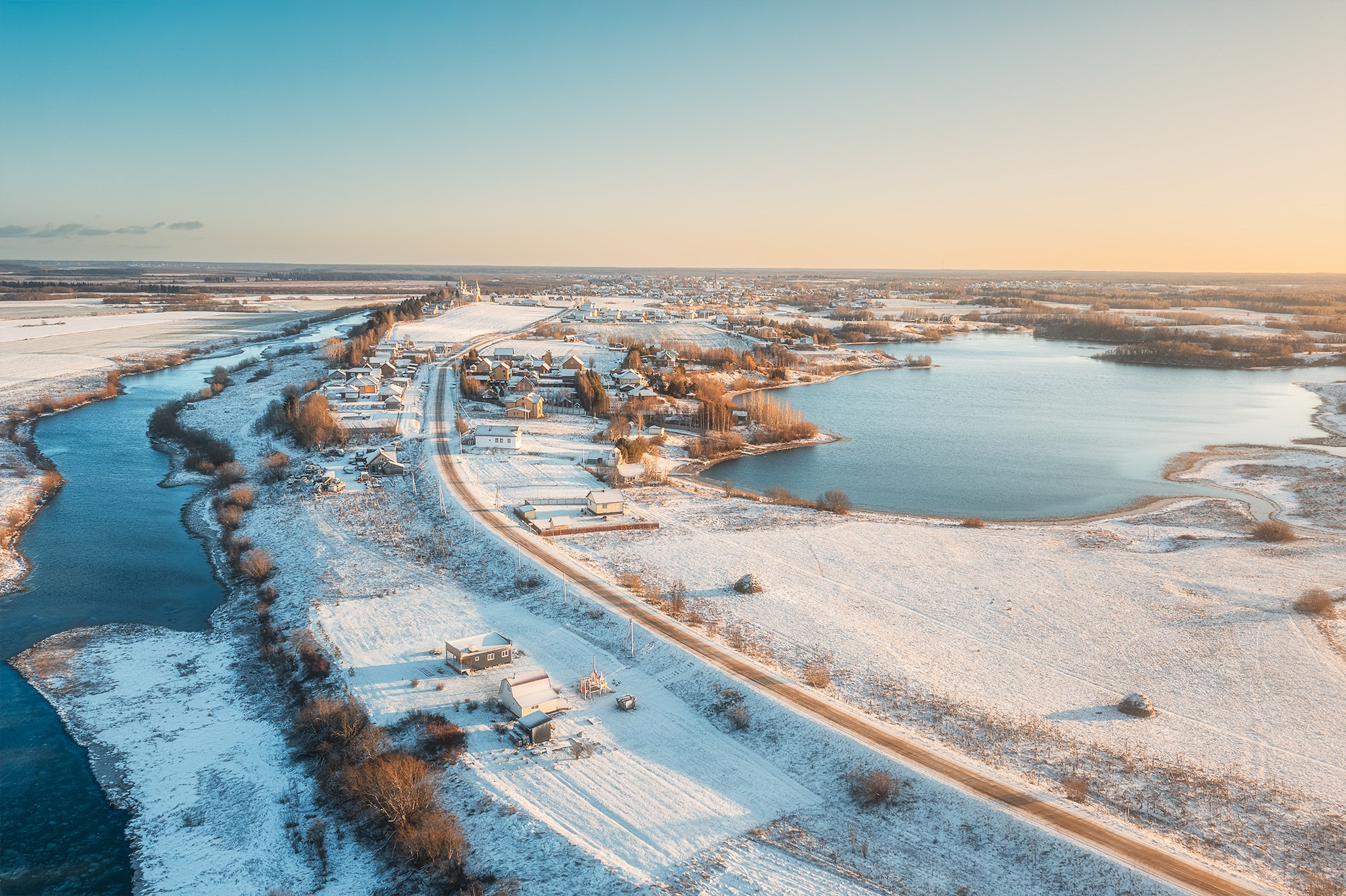 Предзимье в Матигорах. Аэросъемка в Архангельске, Александр Ермолин