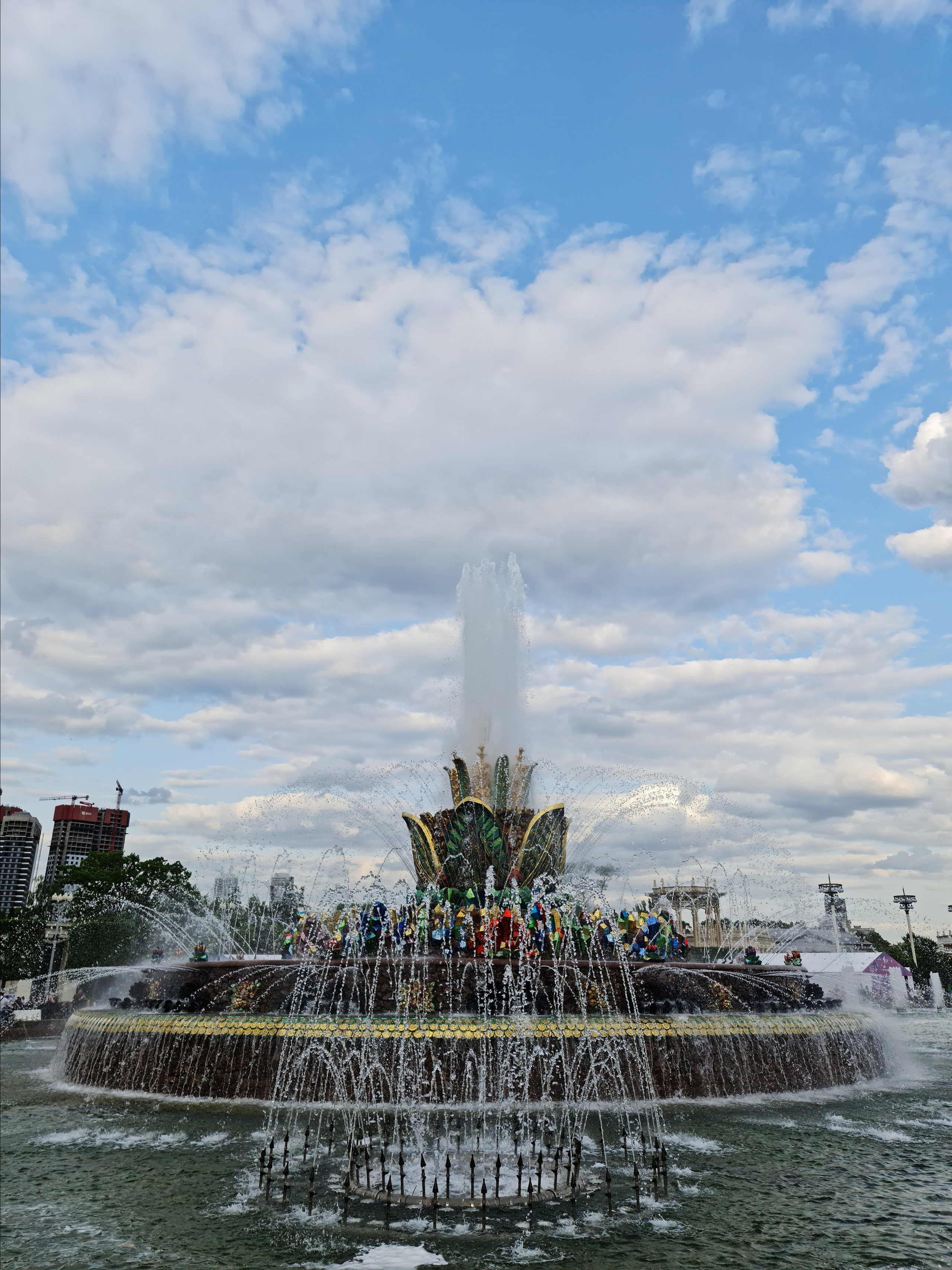 Каменный цветок. Один из трёх главных фонтанов ВДНХ. Создан к открытию ВДНХ в 1954 году по проекту архитектора Константина Топуридзе и скульптора Прокопия Добрынина. Расположен на Центральной аллее, на площади колхозов, напротив павильона «Украина». Красивые эстетичные фото в Москве.