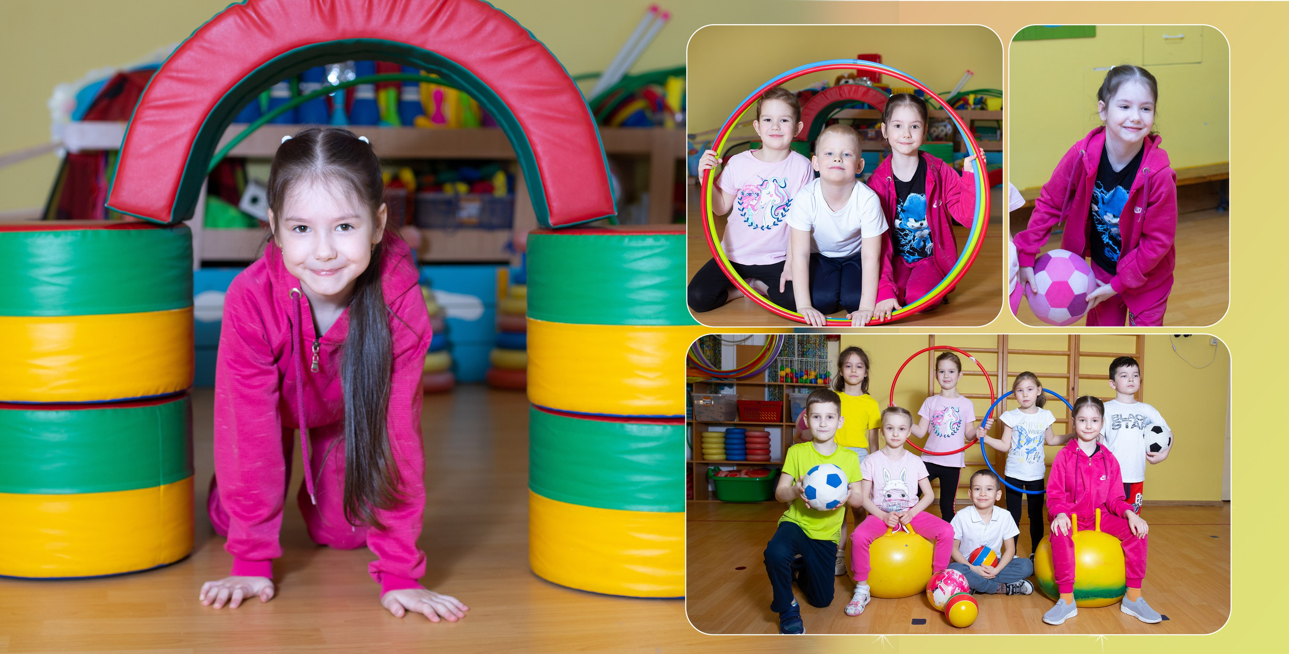 занятия физкультурой в выпускном альбоме