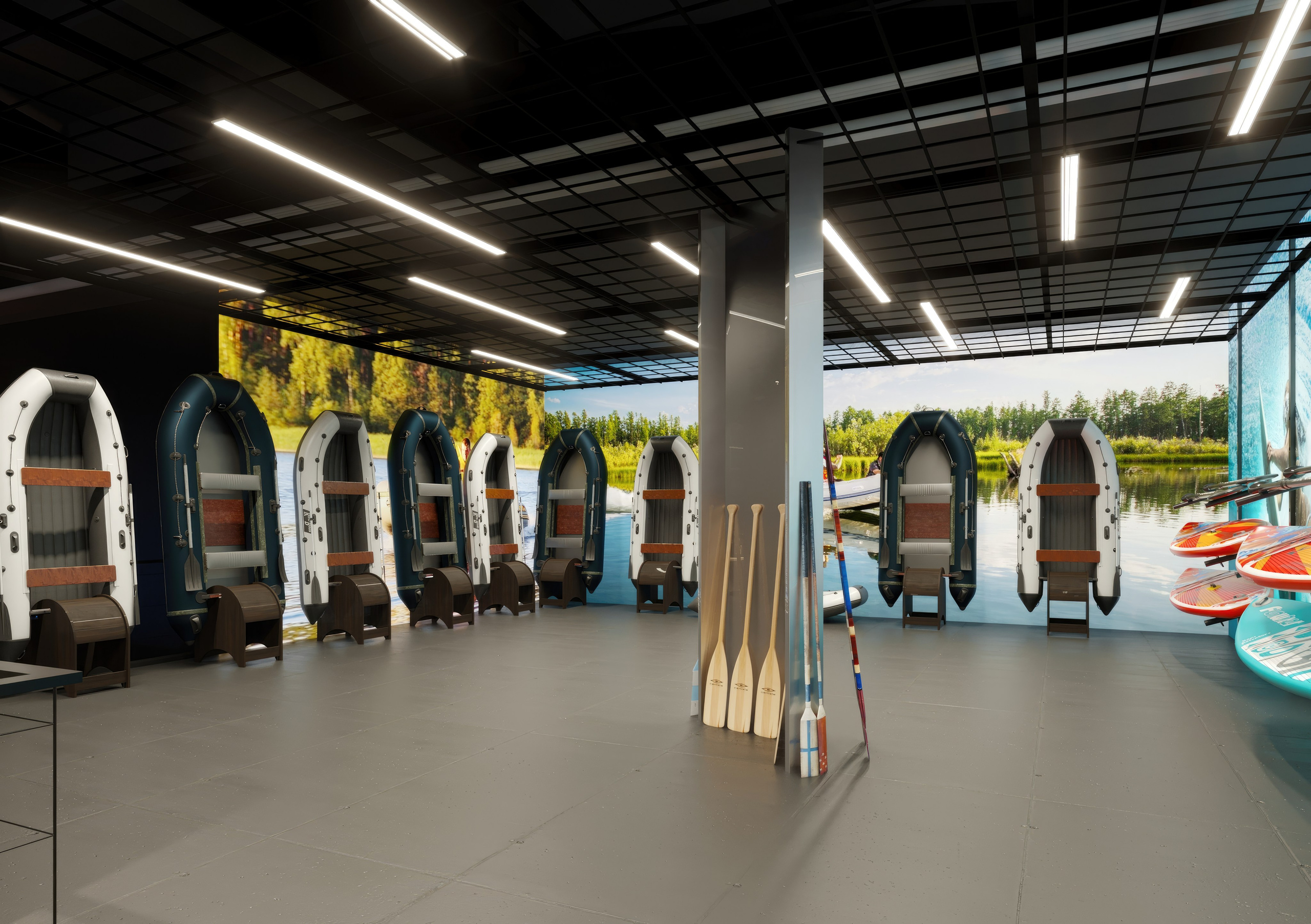 Motorbike Showroom Design Project — Bold and Modern Retail Space. 3D INTERIOR AND ARCHITECTURE VISUALIZATION