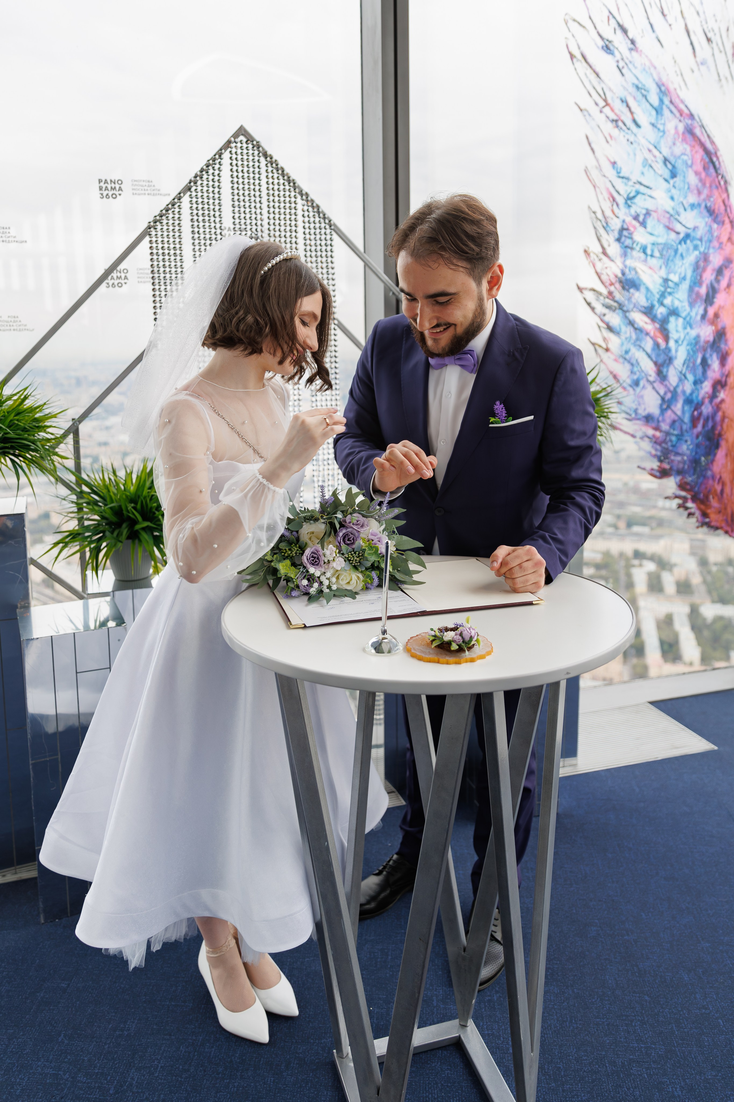 Регистрация брака в Панорама 360 Москва-сити башня Федерация. Свадебный фотограф Москва и МО Сергей Киржаев