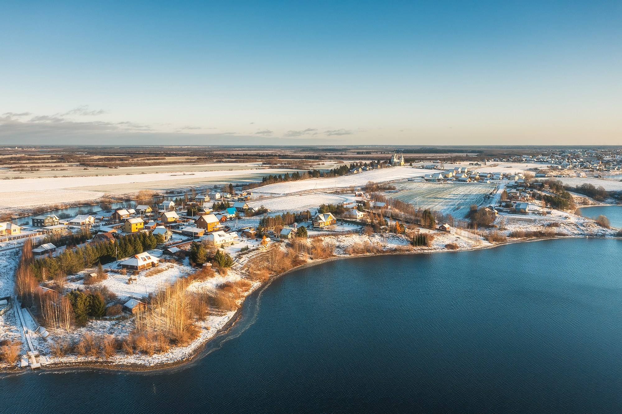 Предзимье в Матигорах. Аэросъемка в Архангельске, Александр Ермолин