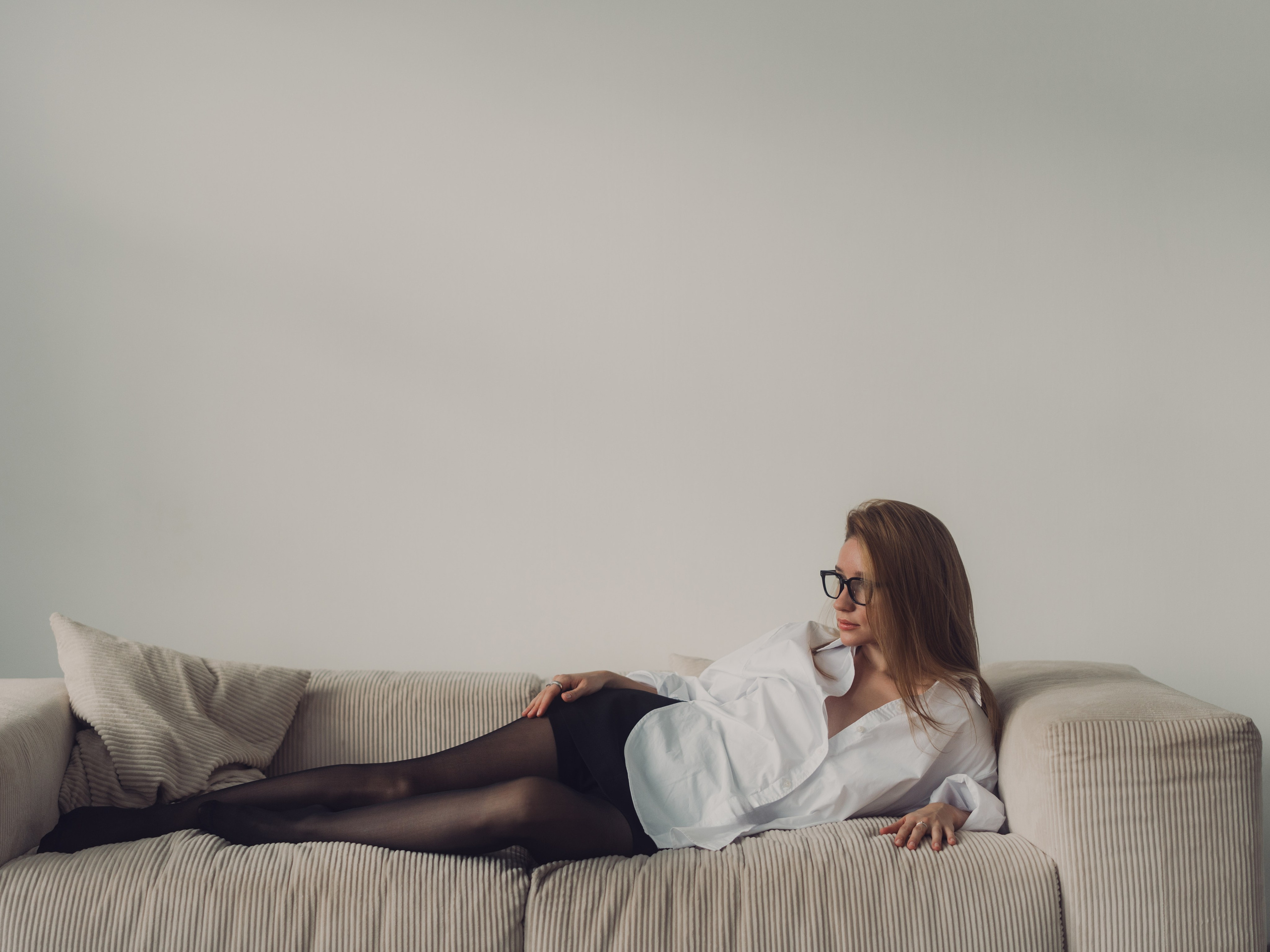 Women's photo session in the studio and outdoors