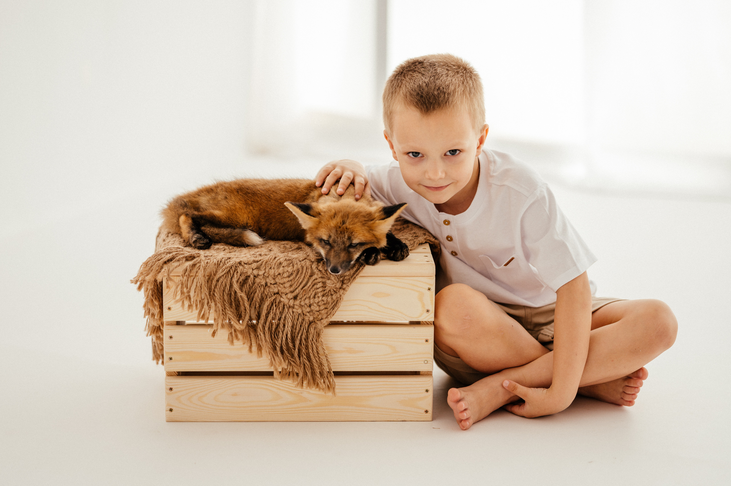 Марк и лисичка. Детский и семейный фотограф Ирина Гладких