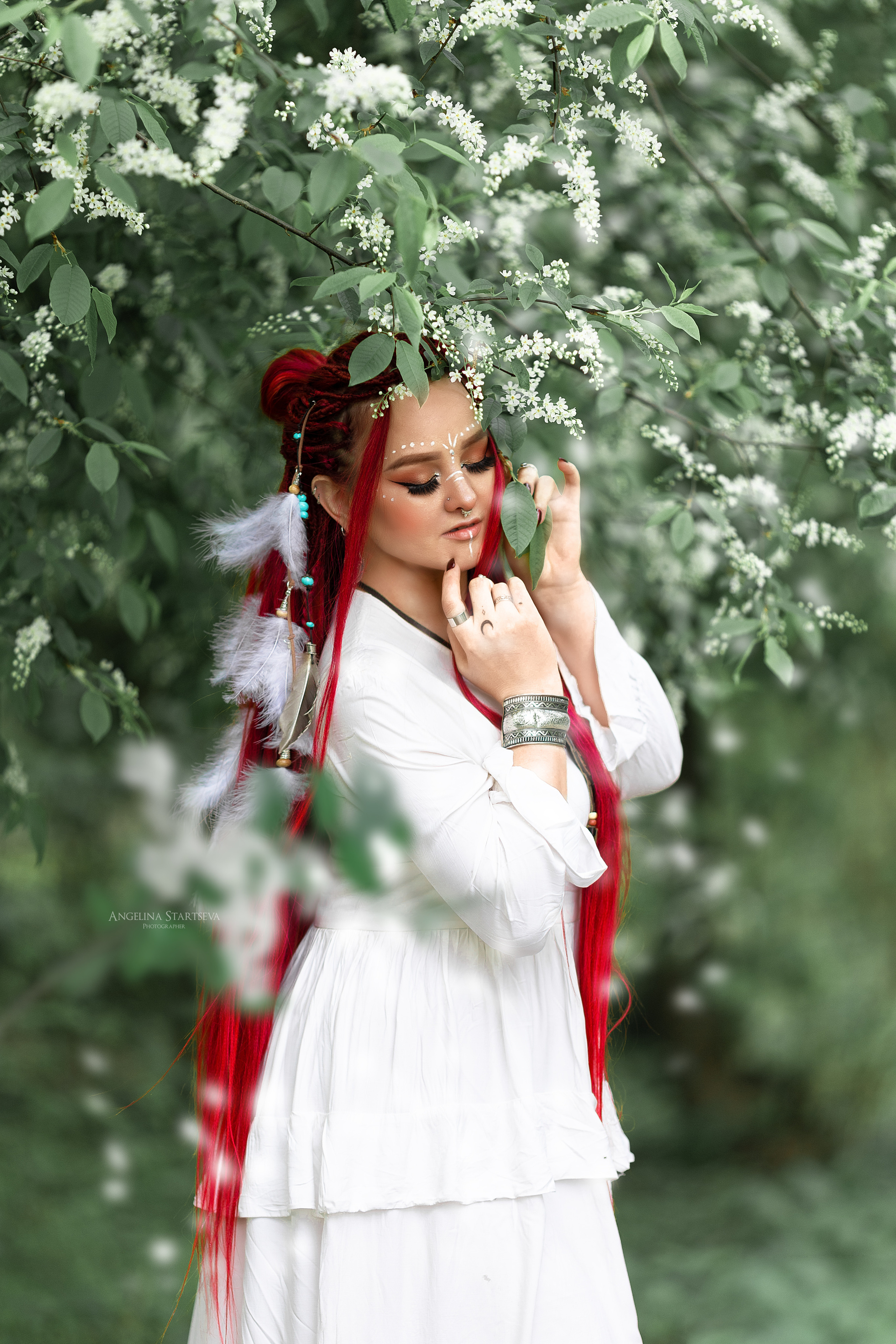 фотосессия с перьями