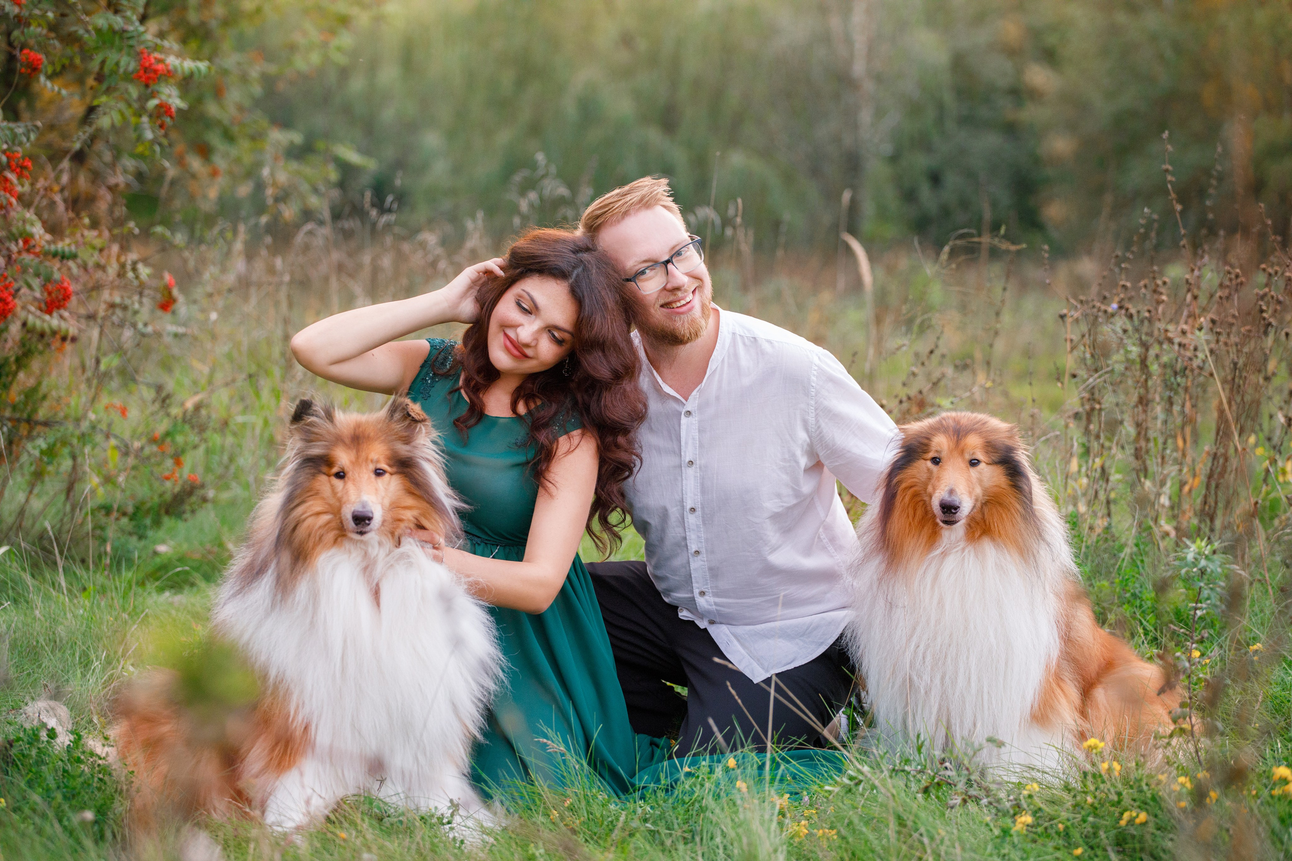 Фотосессия беременной с мужем в парке на природе