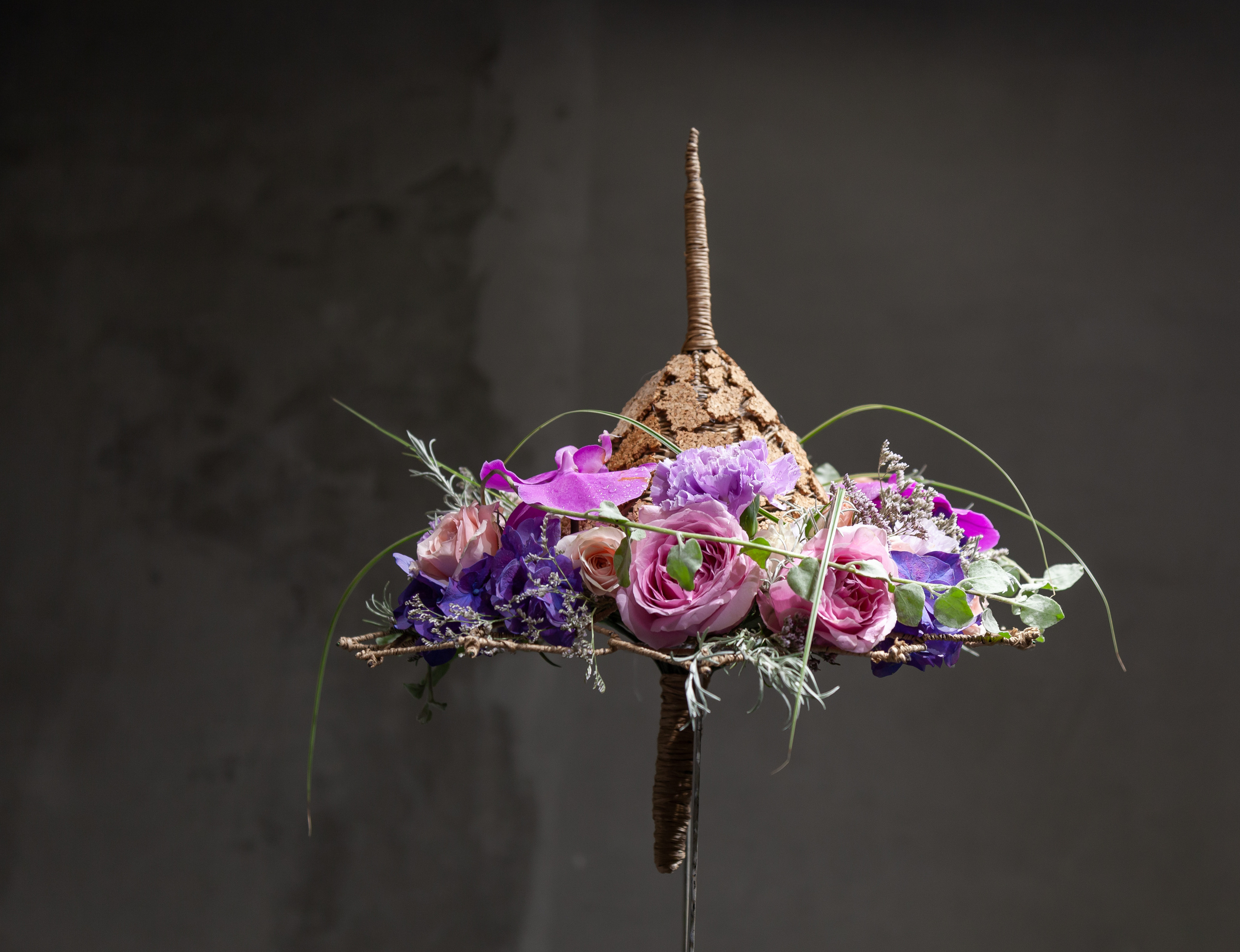 Розовый круглый букет-юла