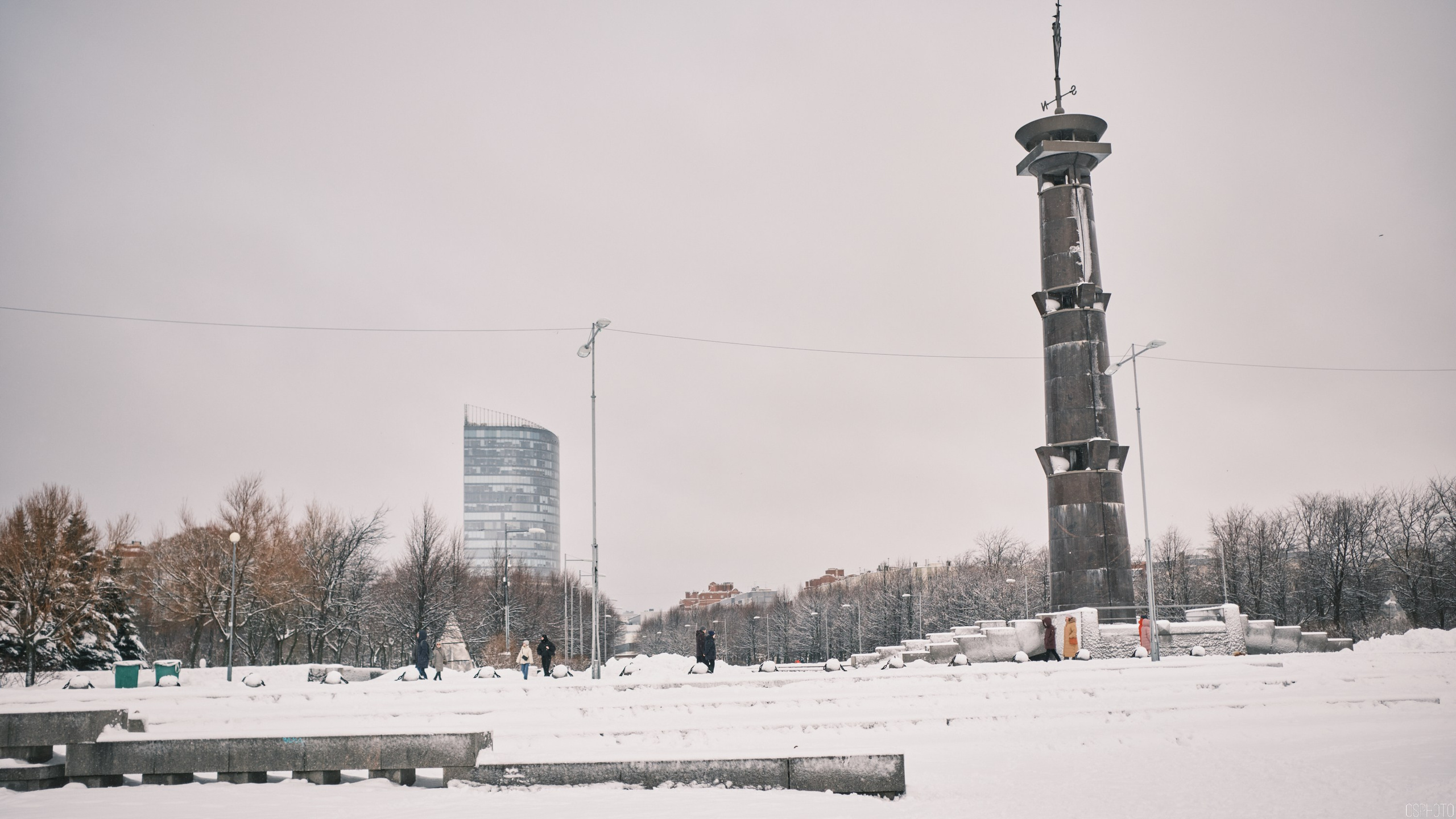 Снег и туман в Санкт-Петербурге. Фотографъ Сергѣевъ. Поймать мгновеніе