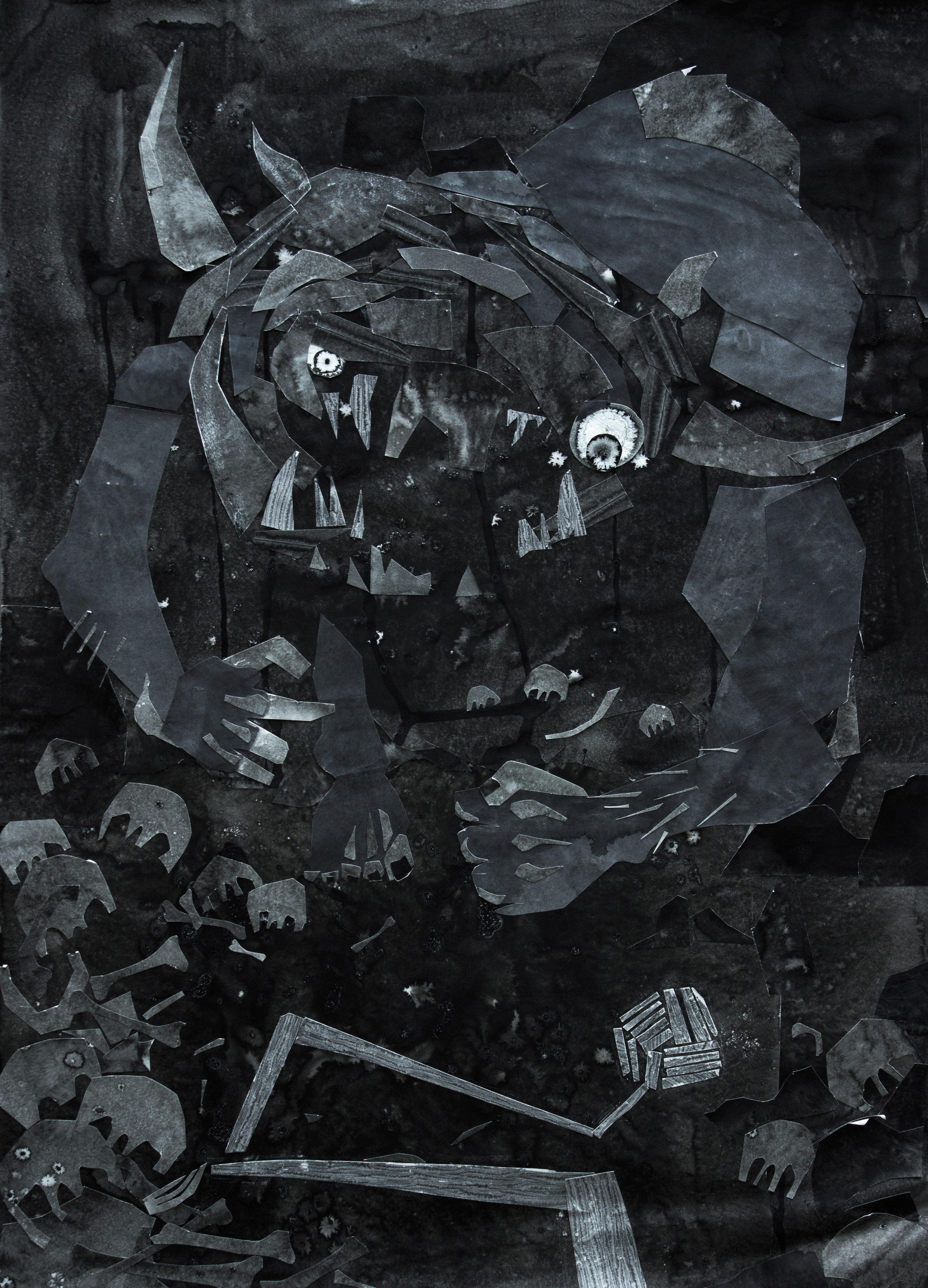 МИНОТАВР коллаж 70х100 см 2017 г