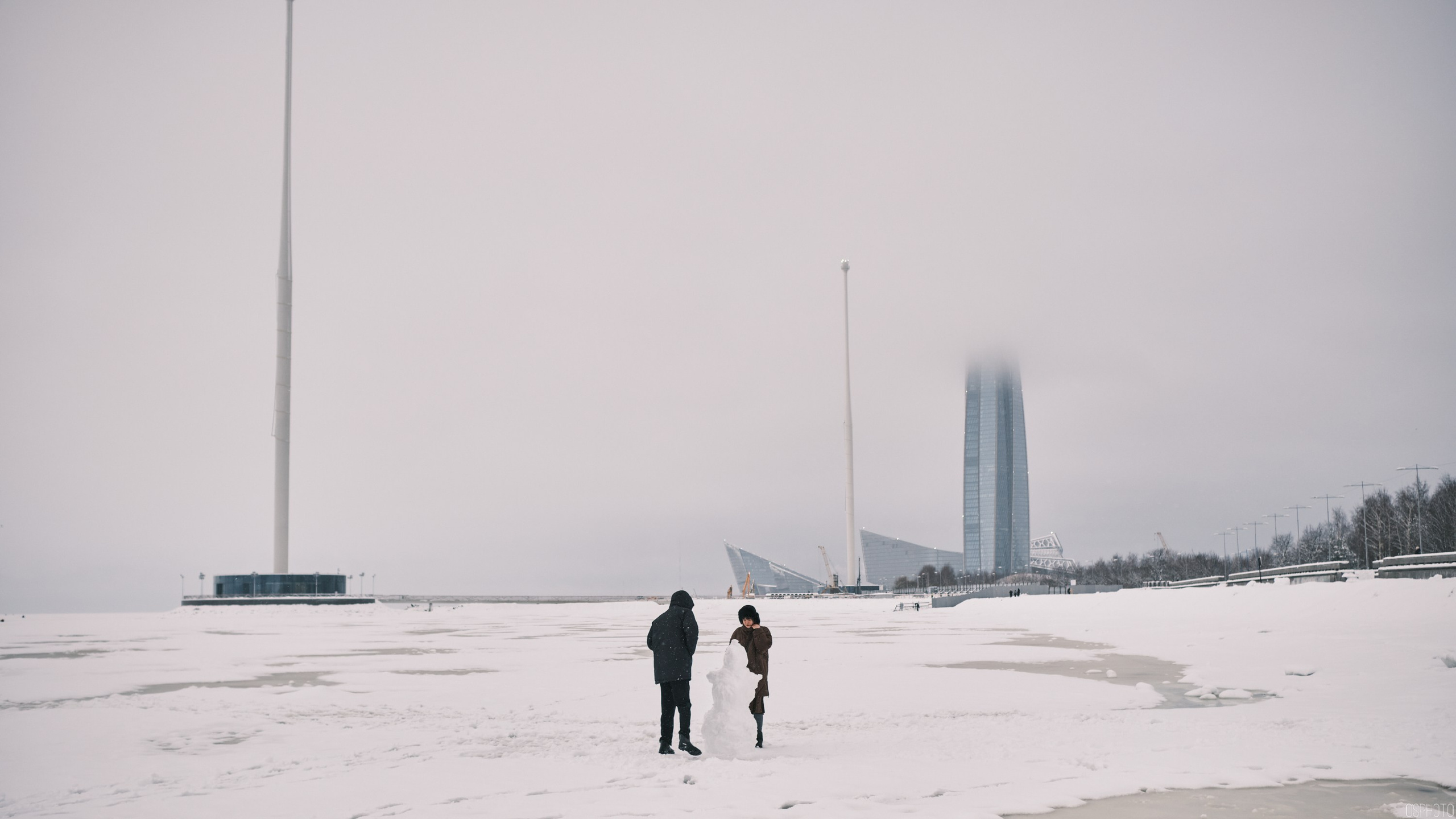 Снег и туман в Санкт-Петербурге. Фотографъ Сергѣевъ. Поймать мгновеніе