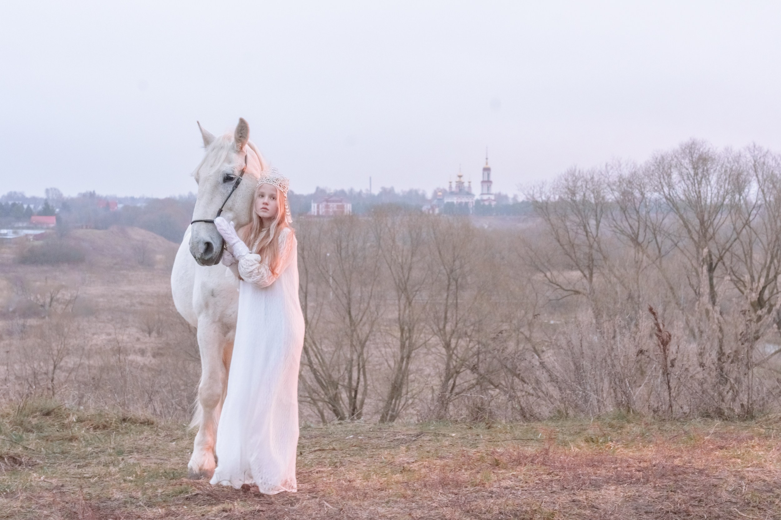 Фотосессия с лошадьми, Туманное утро в Суздале