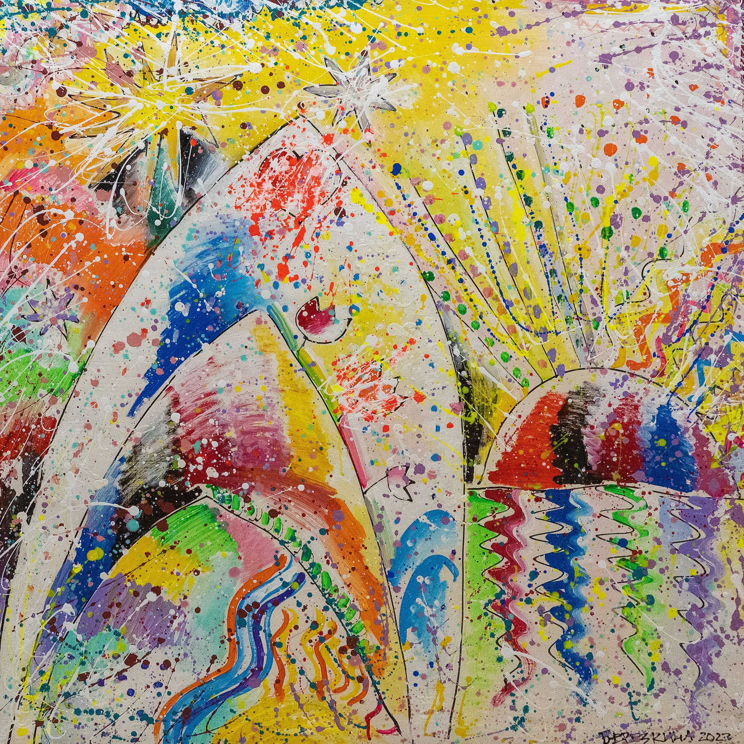 100х100 холст/акрил "Одинокий пляж" 2022