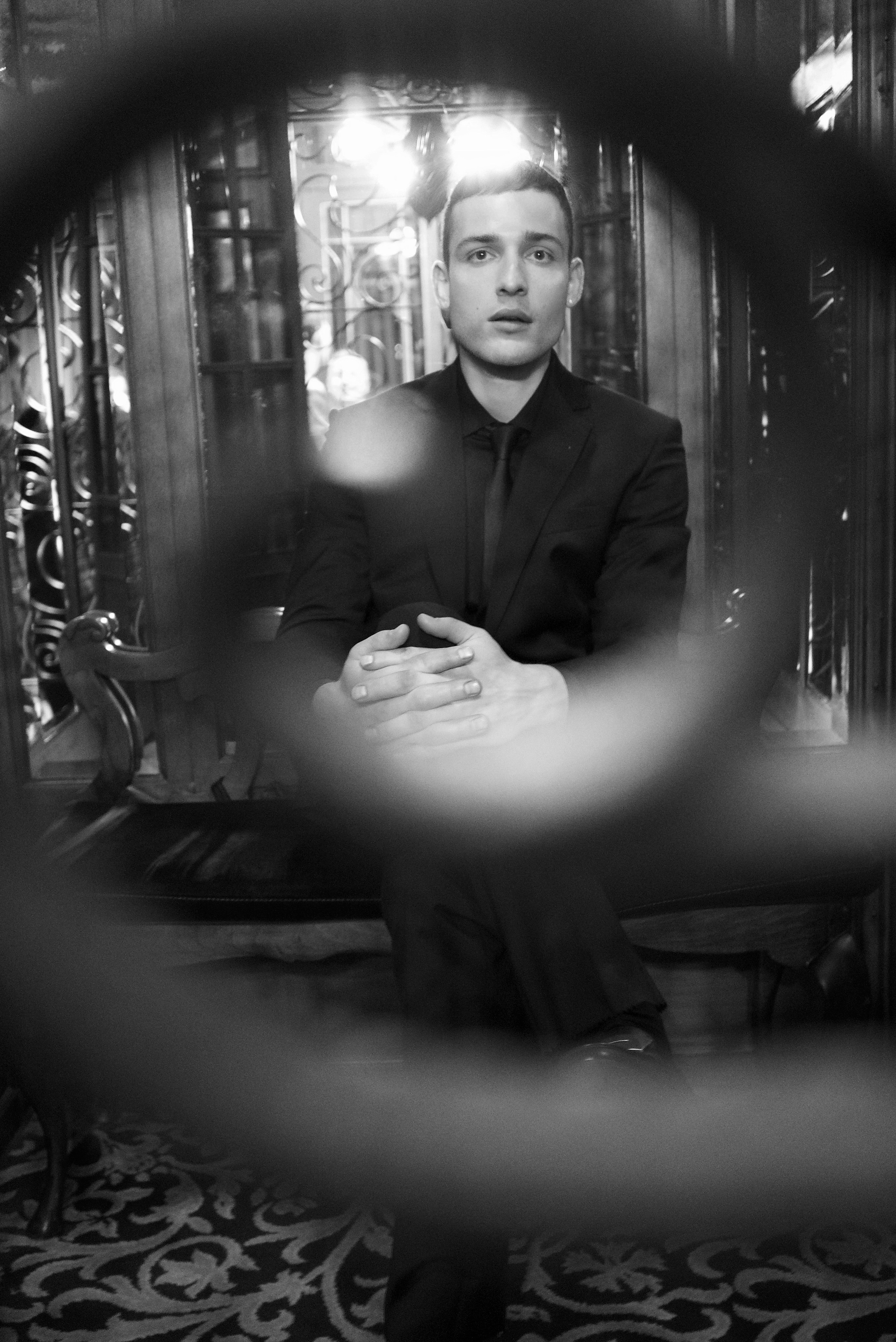 Black and white artistic portrait photographed during Esquire Turkey editorial in Istanbul