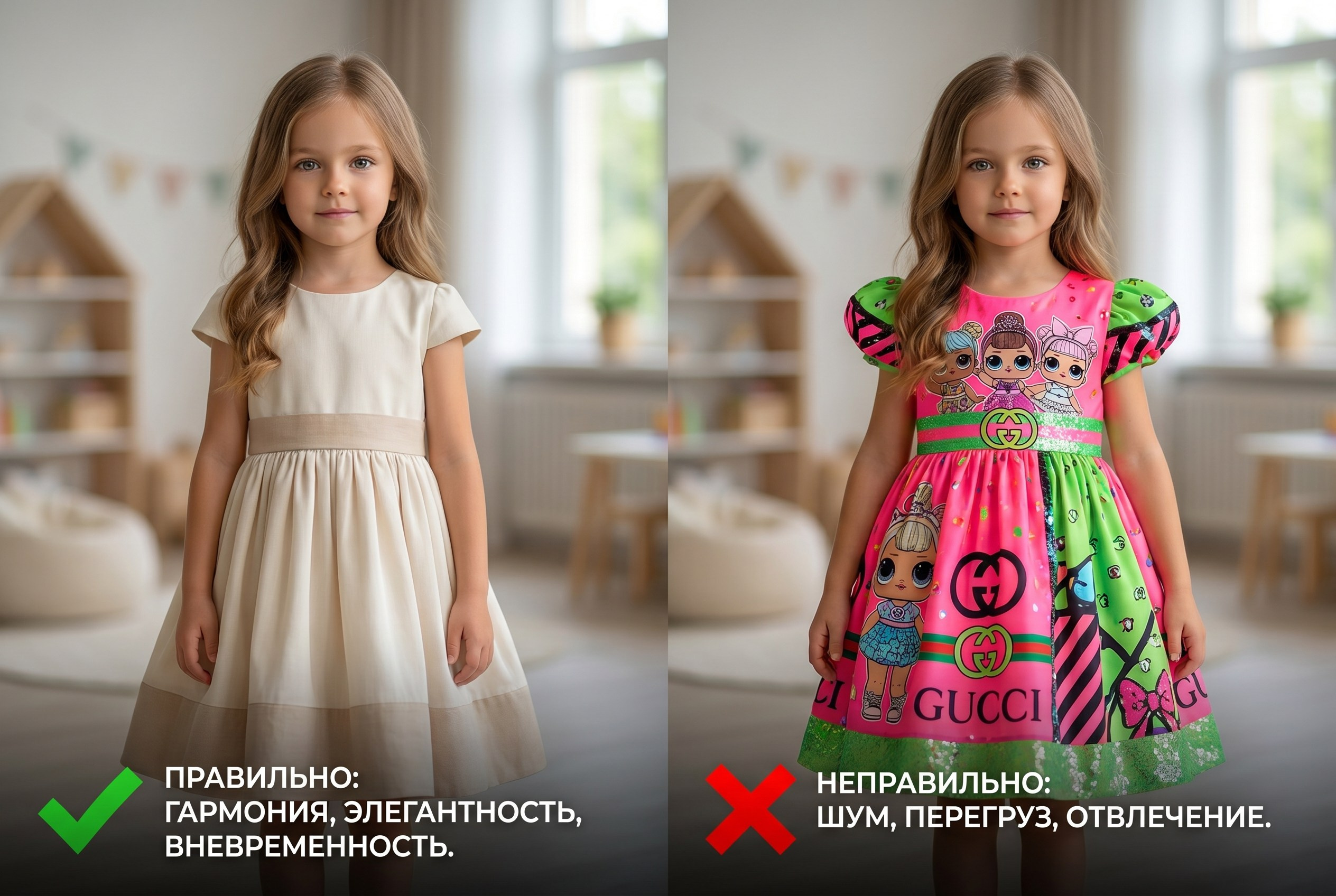 Девочка в светлом и ярком платье, рекомендации к фотосессии