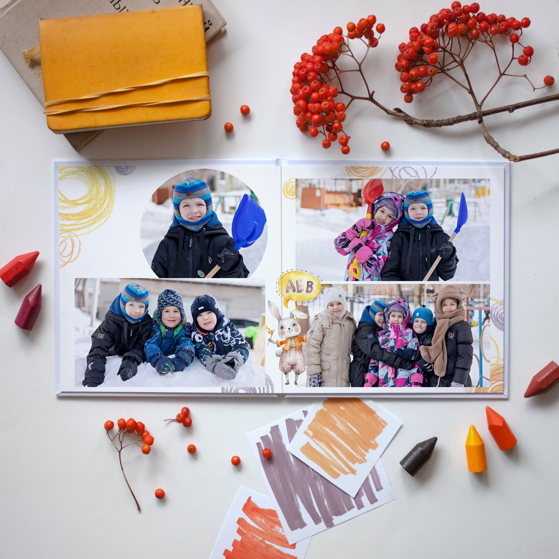 Альбом 23×23 Зайчики от 2000р. Семейный и детский фотограф в Перми Ася Леонтьева