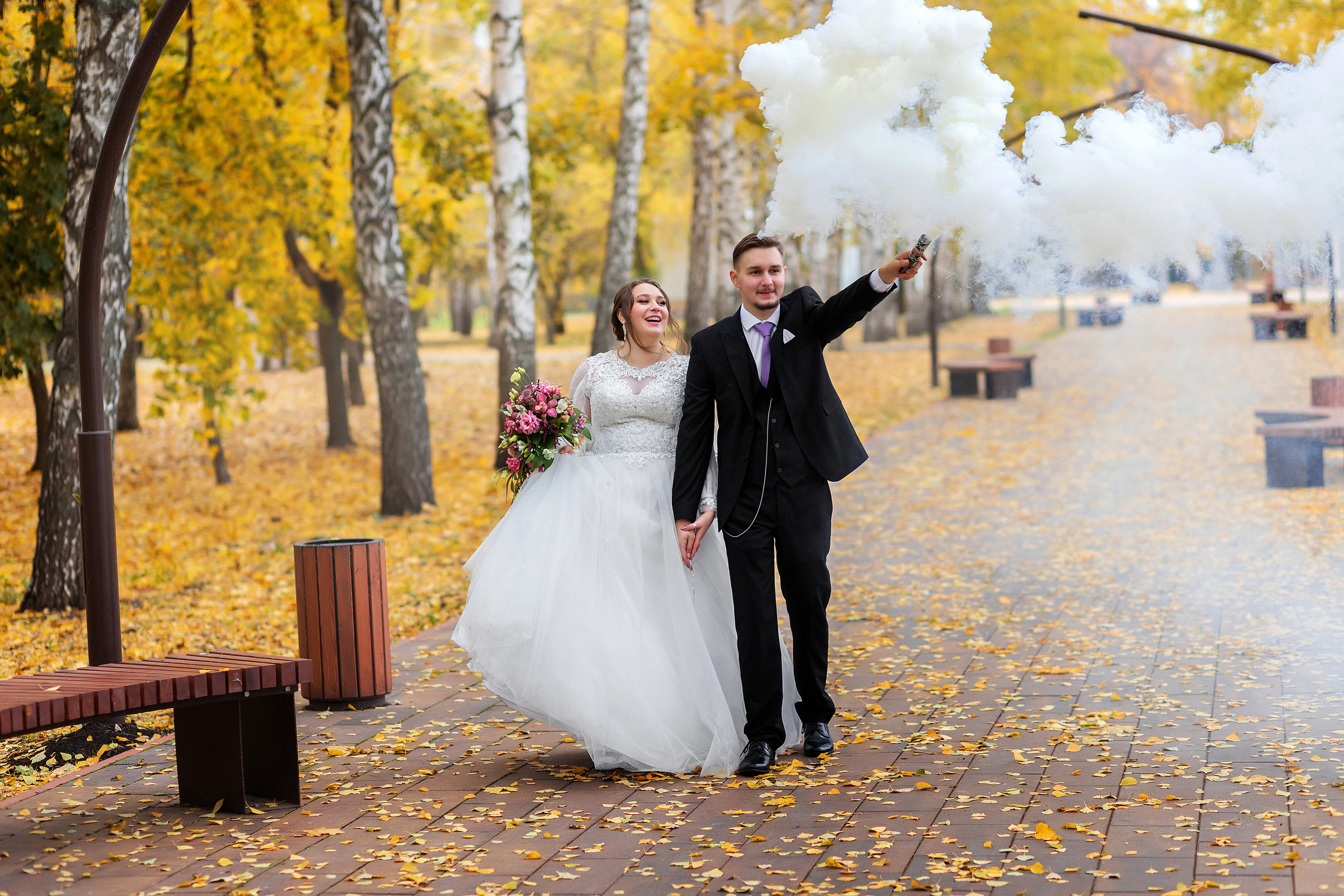 Красивая осенняя прогулка Ирины и Владимира. Фотограф в Самарской области Елизавета Чагеева