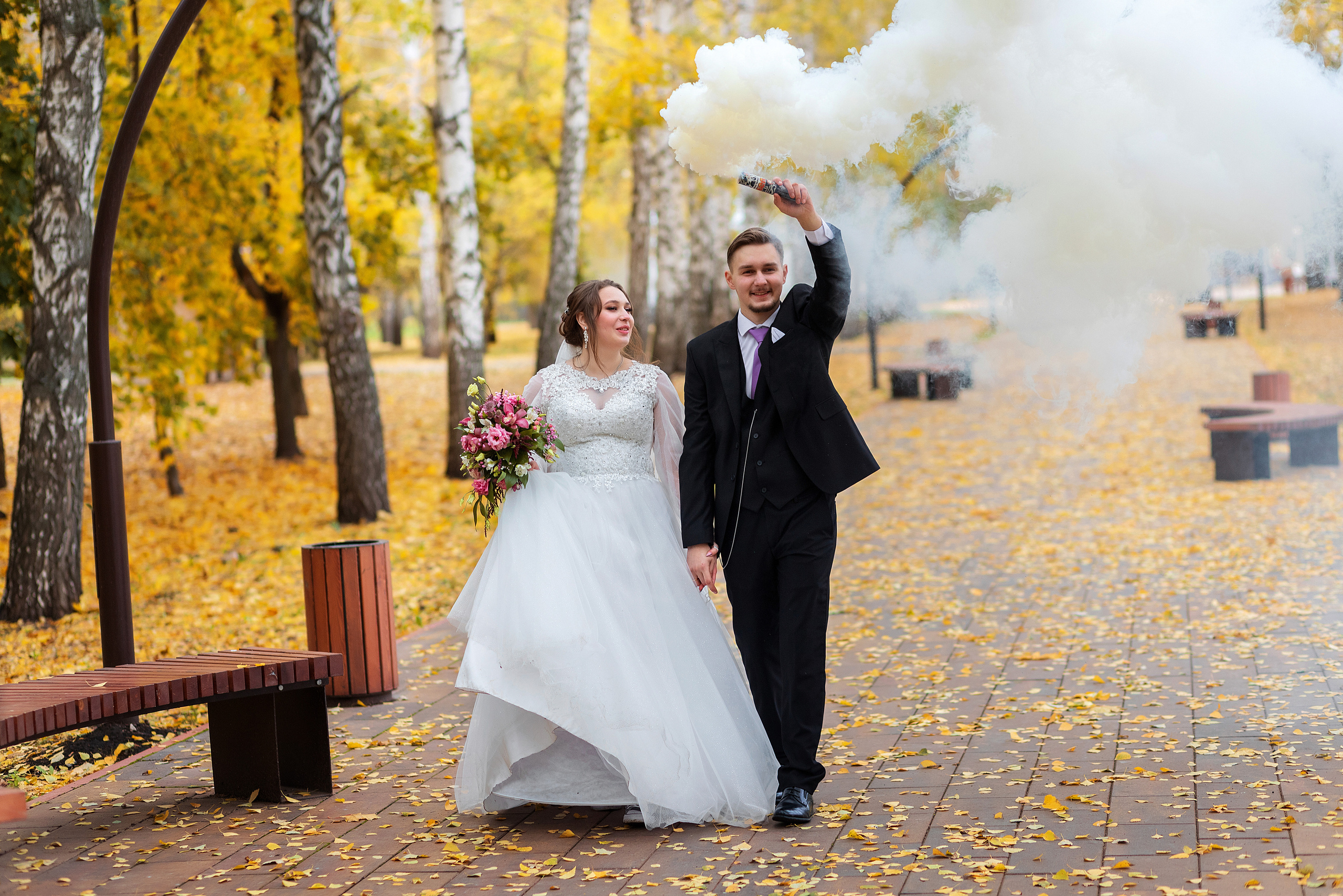 Красивая осенняя прогулка Ирины и Владимира. Фотограф в Самарской области Елизавета Чагеева