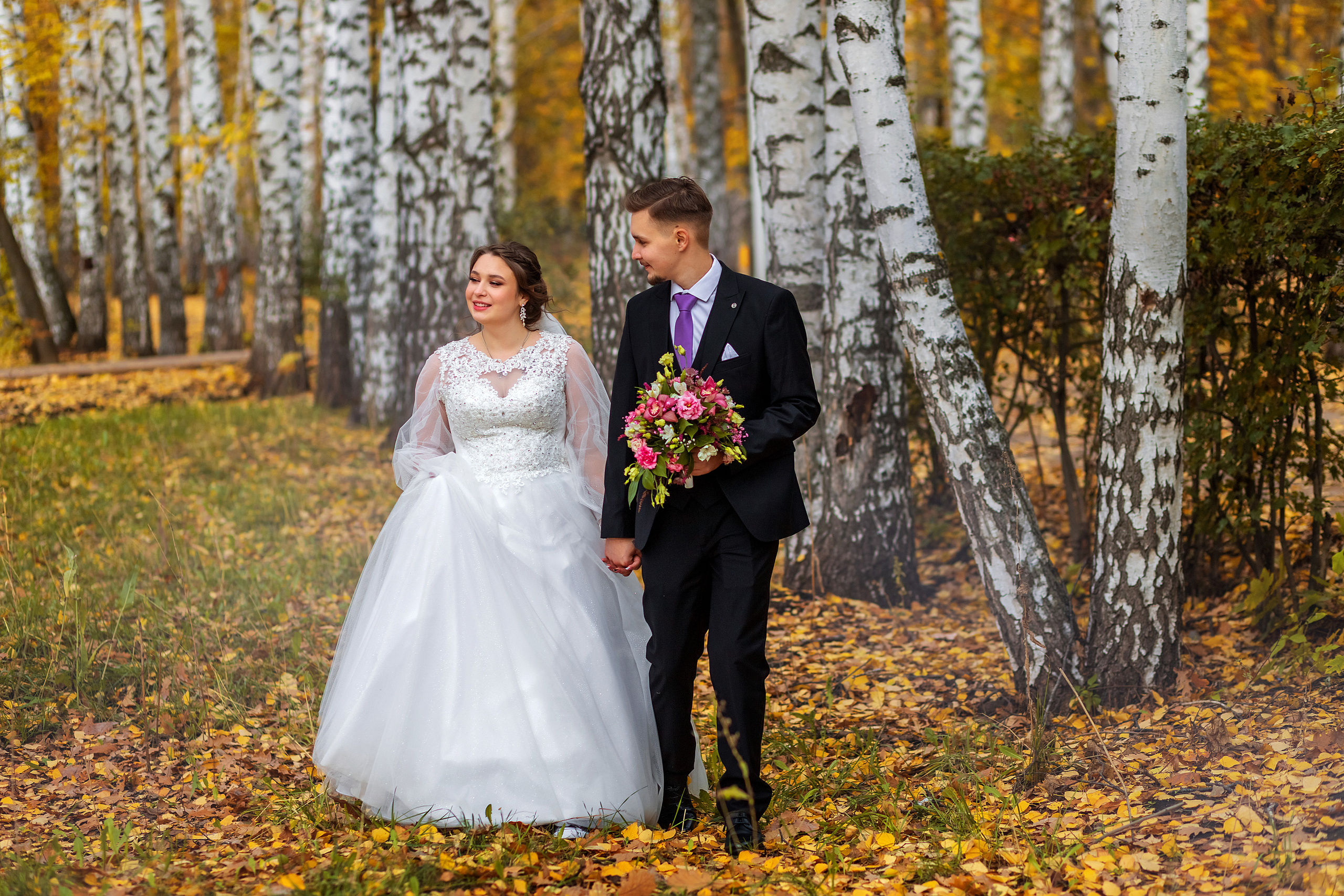 Красивая осенняя прогулка Ирины и Владимира. Фотограф в Самарской области Елизавета Чагеева