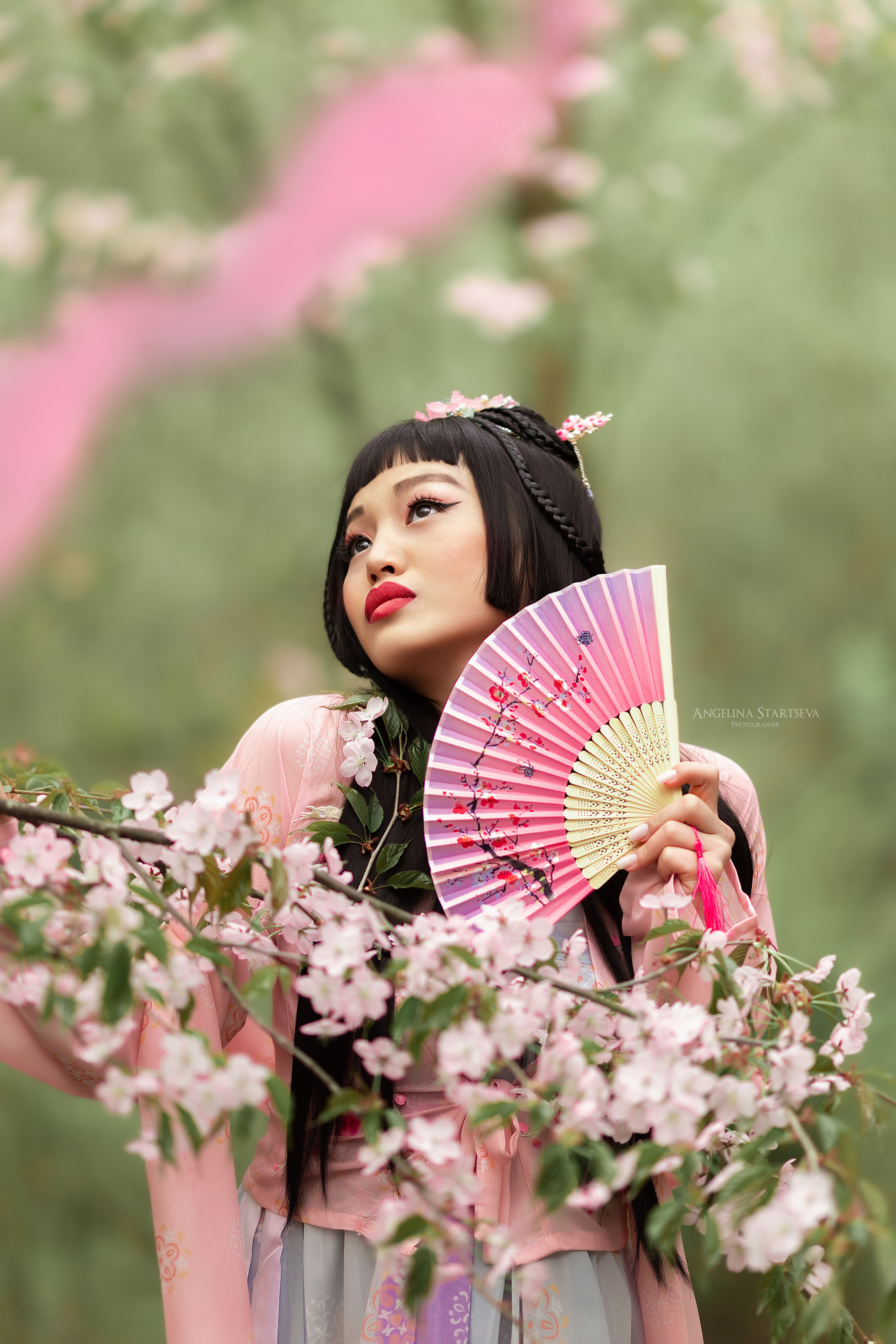 Фотосессия в цветущей сакуре. Сказочный фотограф в русском стиле в Москве Ангелина Старцева | Русский сказки|Фотосесессия в Азиатском стиле
