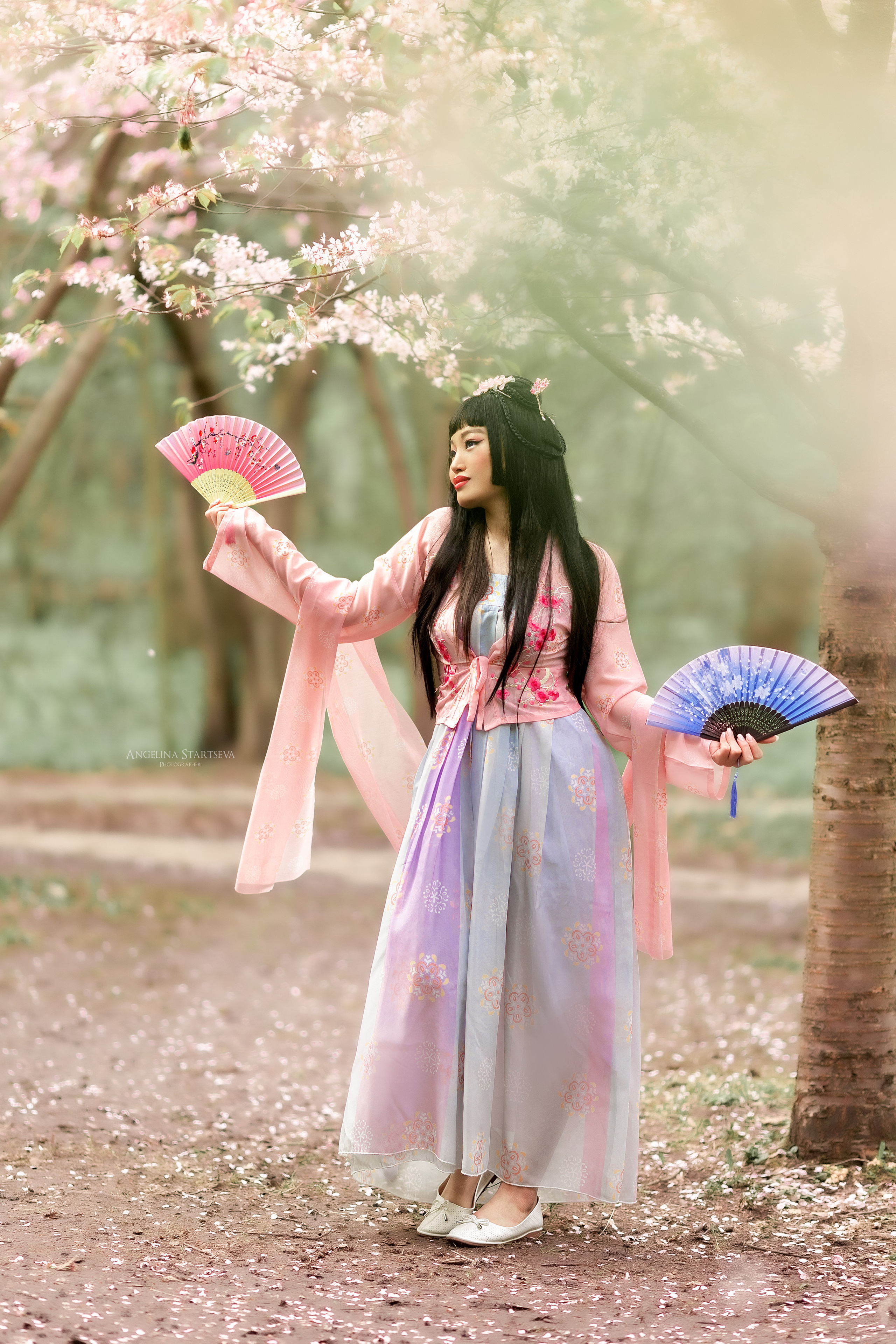 Фотосессия в цветущей сакуре. Сказочный фотограф в русском стиле в Москве Ангелина Старцева | Русский сказки|Фотосесессия в Азиатском стиле