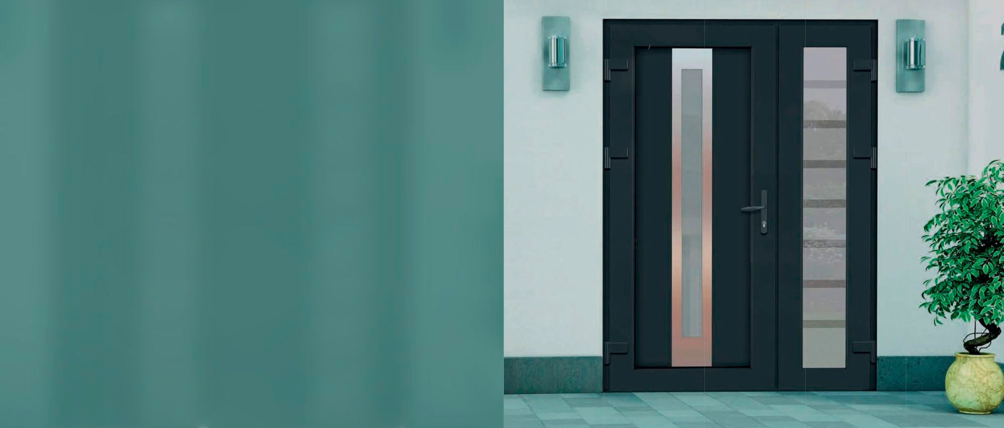 Ламинированная пластиковая входная группа.