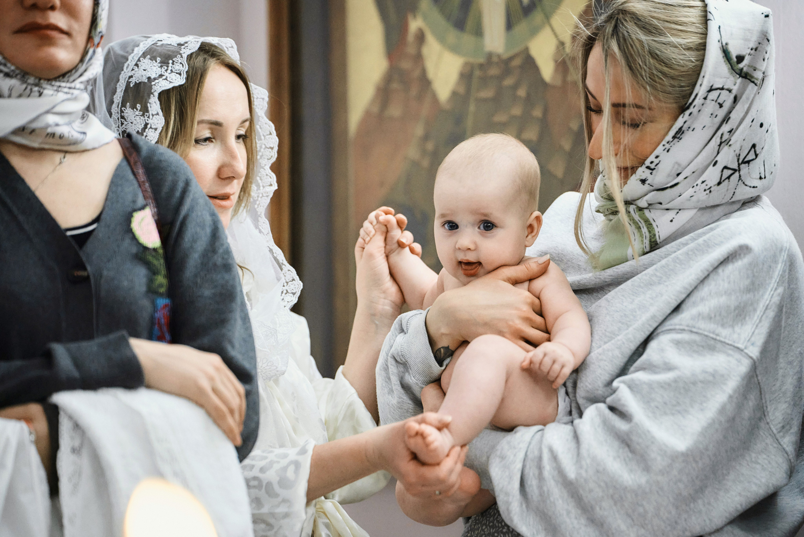 Крещение ребёнка в Церкви Илии Пророка и Воздвижения Честного Креста Господня в Черкизове